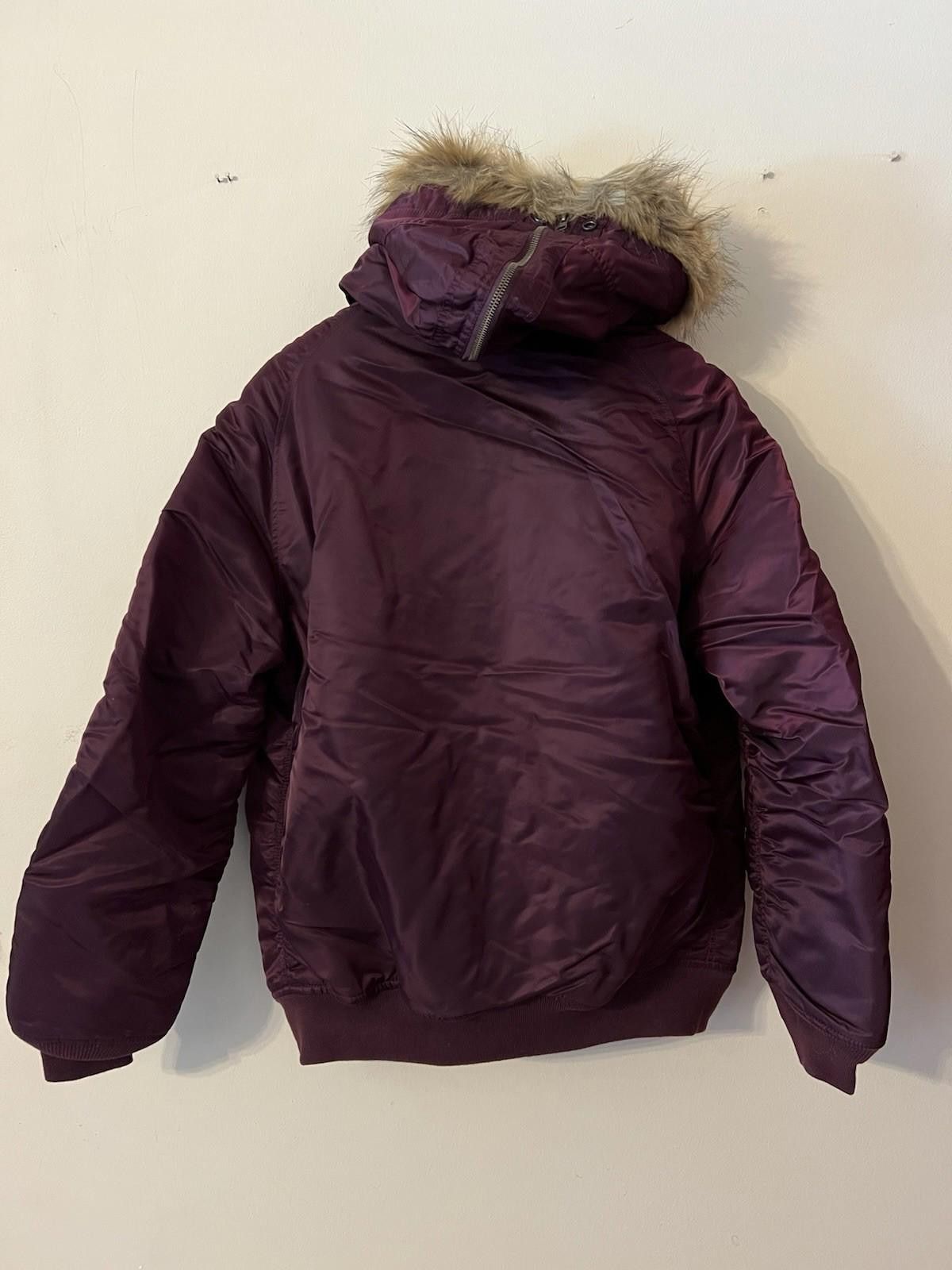 FW14 SUPREME FLIGHT SATIN N-2B Parka Jacket Purple L
