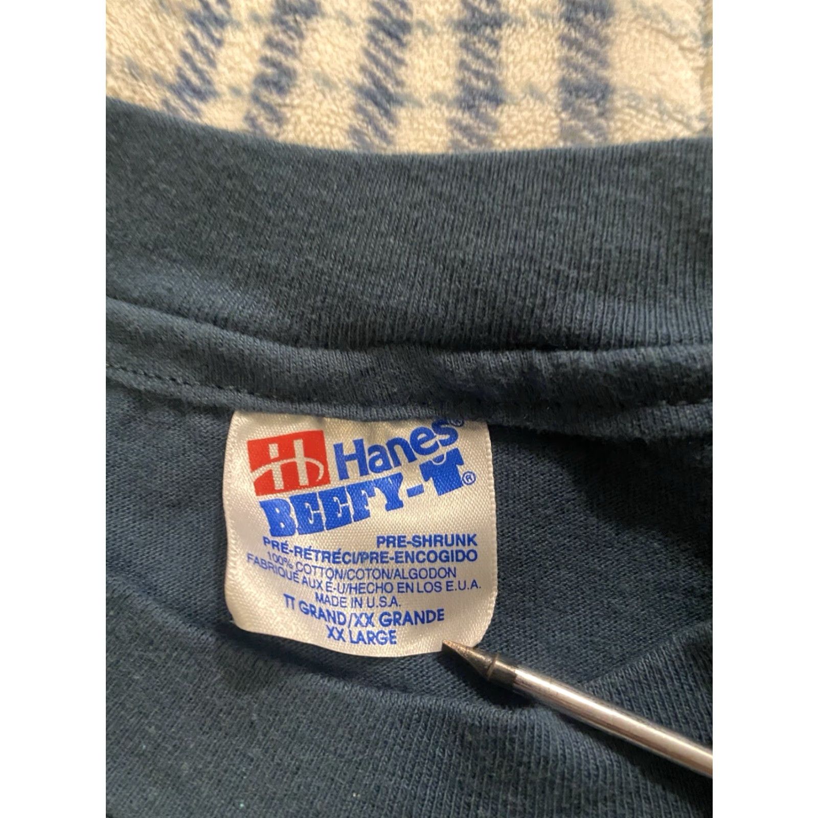 Hanes VINTAGE 90s Hanes Beefy-T Zebra Graphic T-Shirt Fort Worth Zoo Blue 2XL Men Size US XXL / EU 58 / 5 - 3 Thumbnail