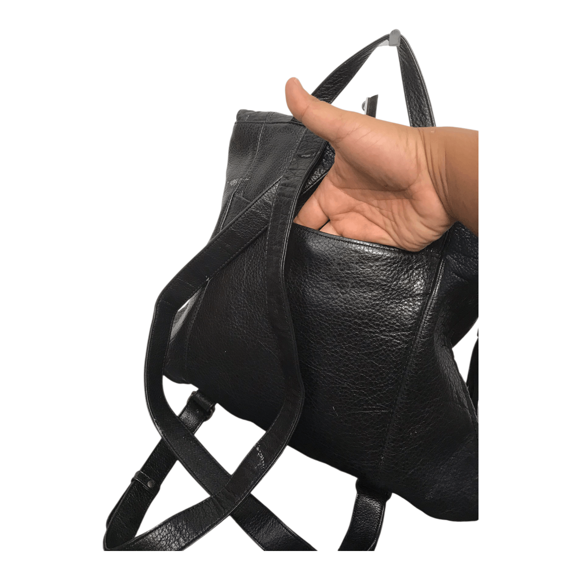 Ibiza Leather Black bagpack