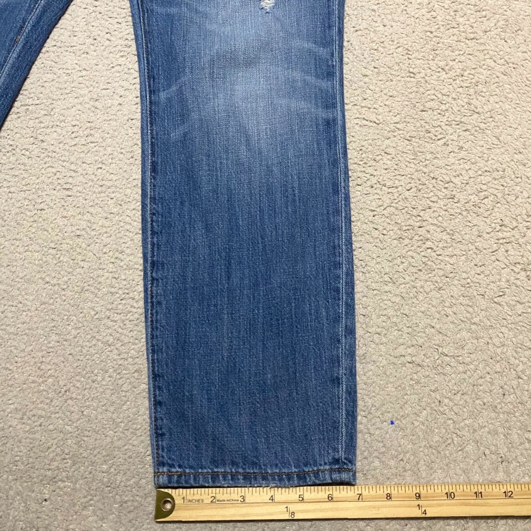 AG Jeans Jag Jeans Womens Jeans 10 Blue Denim Medium Wash Distressed Carter Girlfriend Straight Size 32" / US 10 / IT 46 - 5 Thumbnail