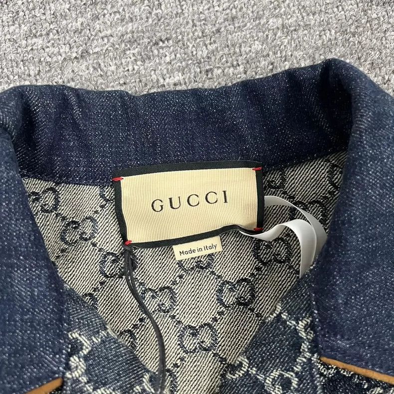 Gucci Gucci G Monogram Denim Jacket with Leather Trim-2506 Size XS / US 0-2 / IT 36-38 - 7 Thumbnail