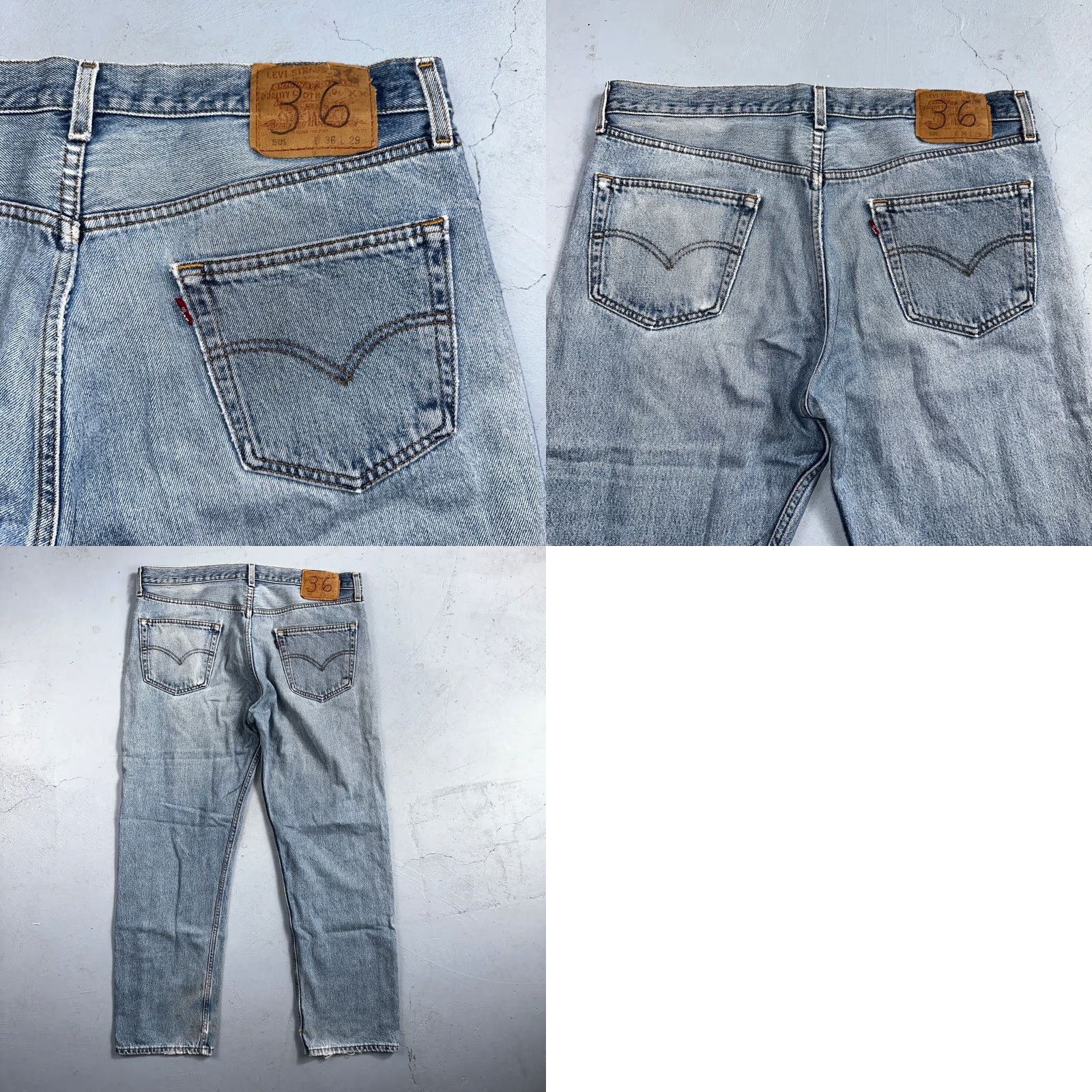 Levi's VINTAGE Levi's 501 Jeans 90s Straight Light Wash 36x29 Mens Blue Denim Cotton Regular 36 501 Series Size US 36 / EU 52 - 10 Thumbnail