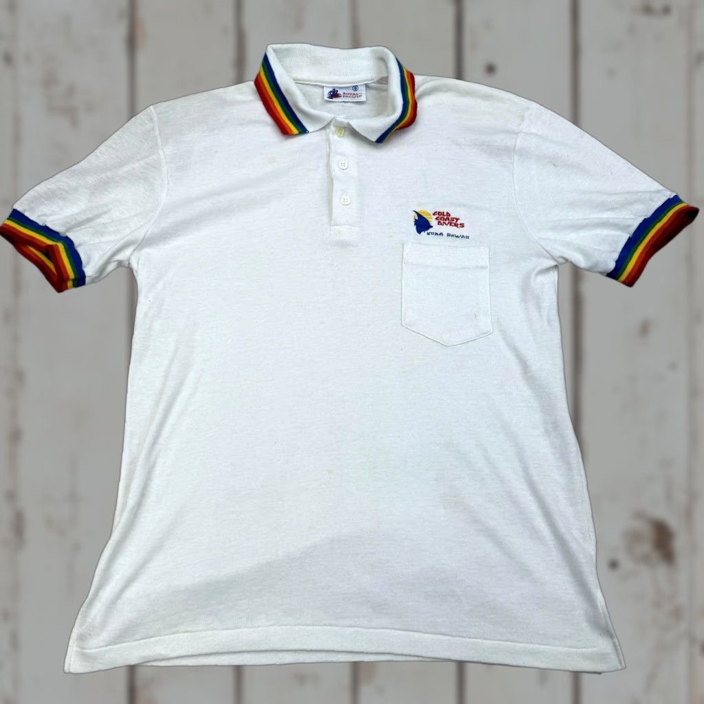 Vintage VINTAGE Royal Pacific Polo Shirt Mens Small White 80s Kona Hawaii Gold Coast Divers Shirt Polo Mens Small White 80s Size US S / EU 44-46 / 1 - 1 Thumbnail