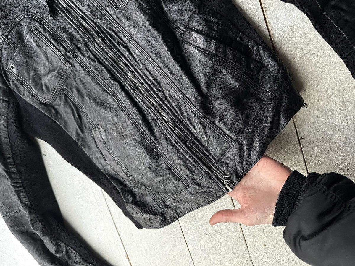 Other 🚨Y2K RICK OWENS TYPE DIRTY SLIM FIT ZIP LEATHER JACKET Size XS / US 0-2 / IT 36-38 - 3 Thumbnail