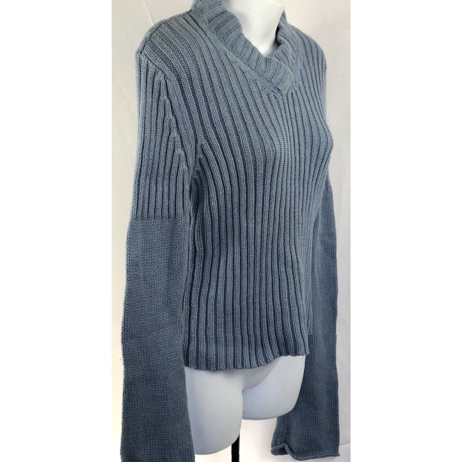Vintage Vintage Rocket 898 Sweater L Juniors Blue Shawl Collar Rolled Cuffs Long Sleeve Boho Grunge 90s Y2K Pullover Womens Shoes? Size L / US 10 / IT 46 - 2 Thumbnail