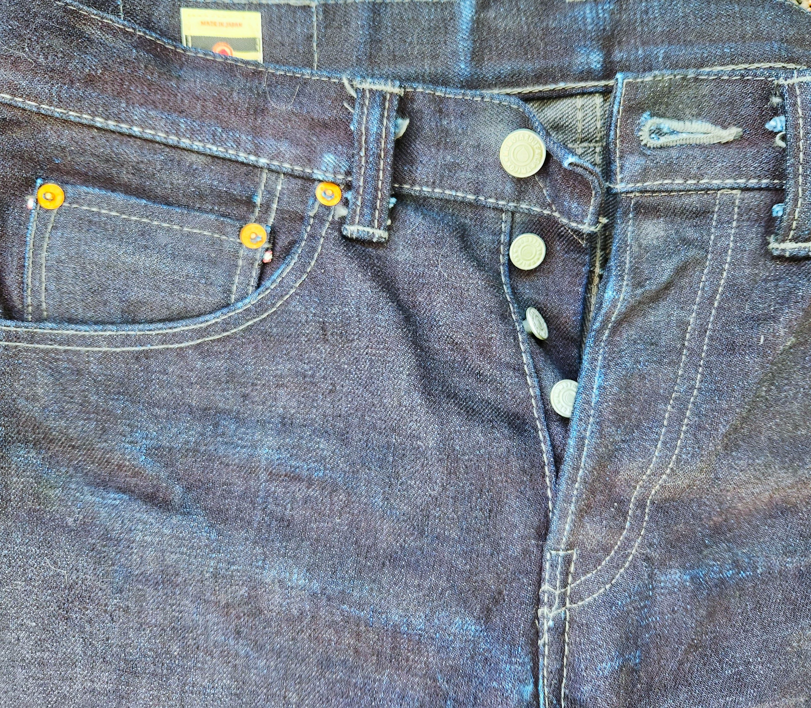 Momotaro Jeans 0306-52G "Indigo x Grey" 18oz - Tight Tapered Fit Size US 32 / EU 48 - 2 Thumbnail