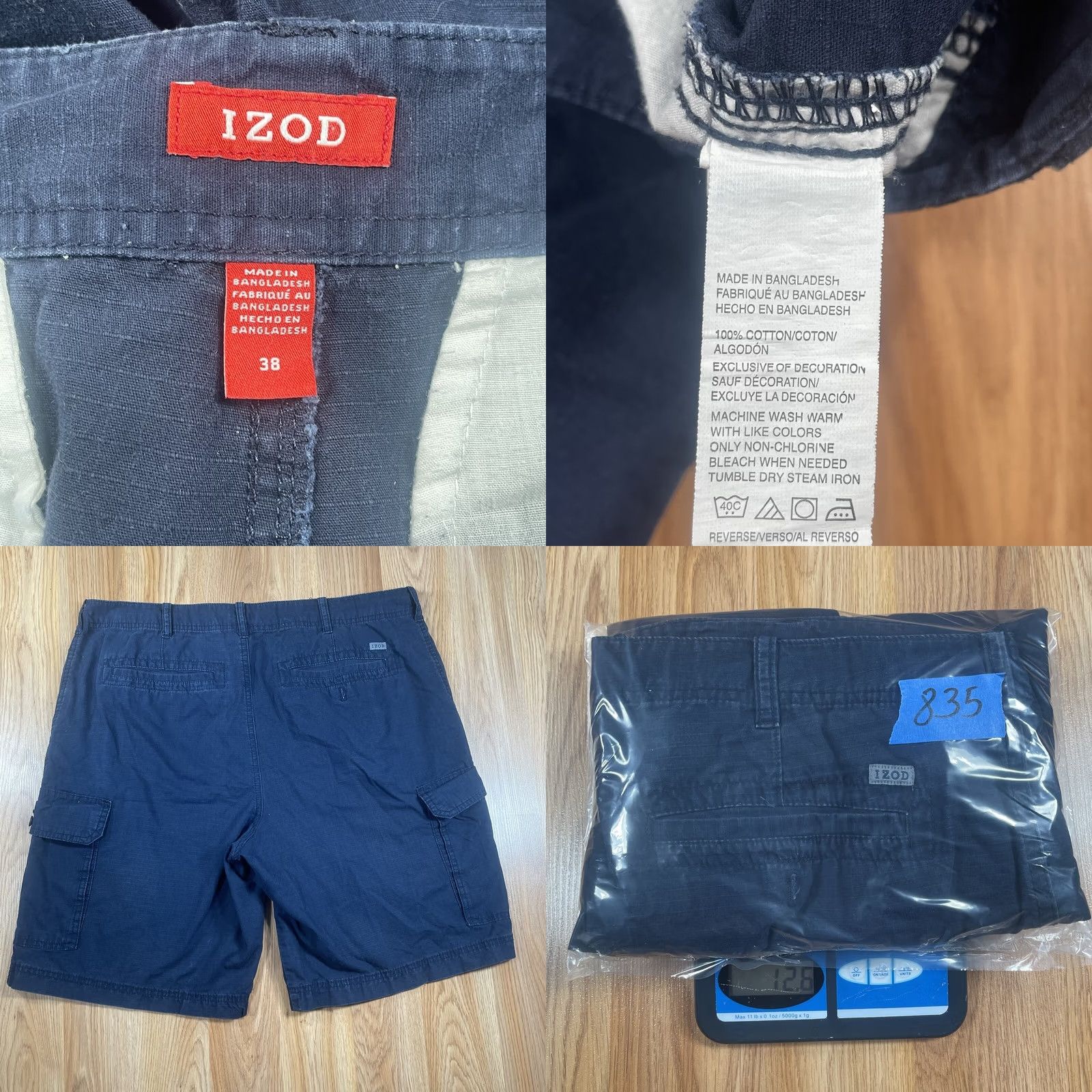 Izod IZOD Shorts Mens 38 Cargo Khaki Chino Utility Flat Front Pockets Size Navy Size US 38 / EU 54 - 8 Thumbnail