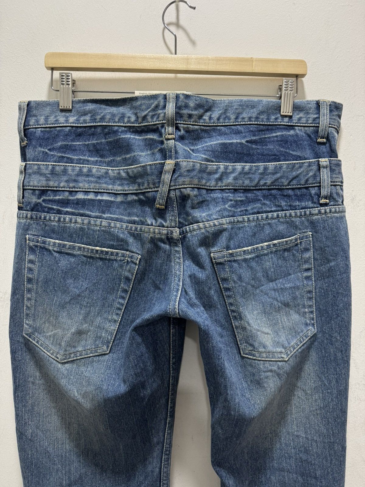 Japanese Brand JAPANESE DESIGN DOUBLE WAIST DISTRESSED DENIM JEANS Size US 34 / EU 50 - 13 Thumbnail