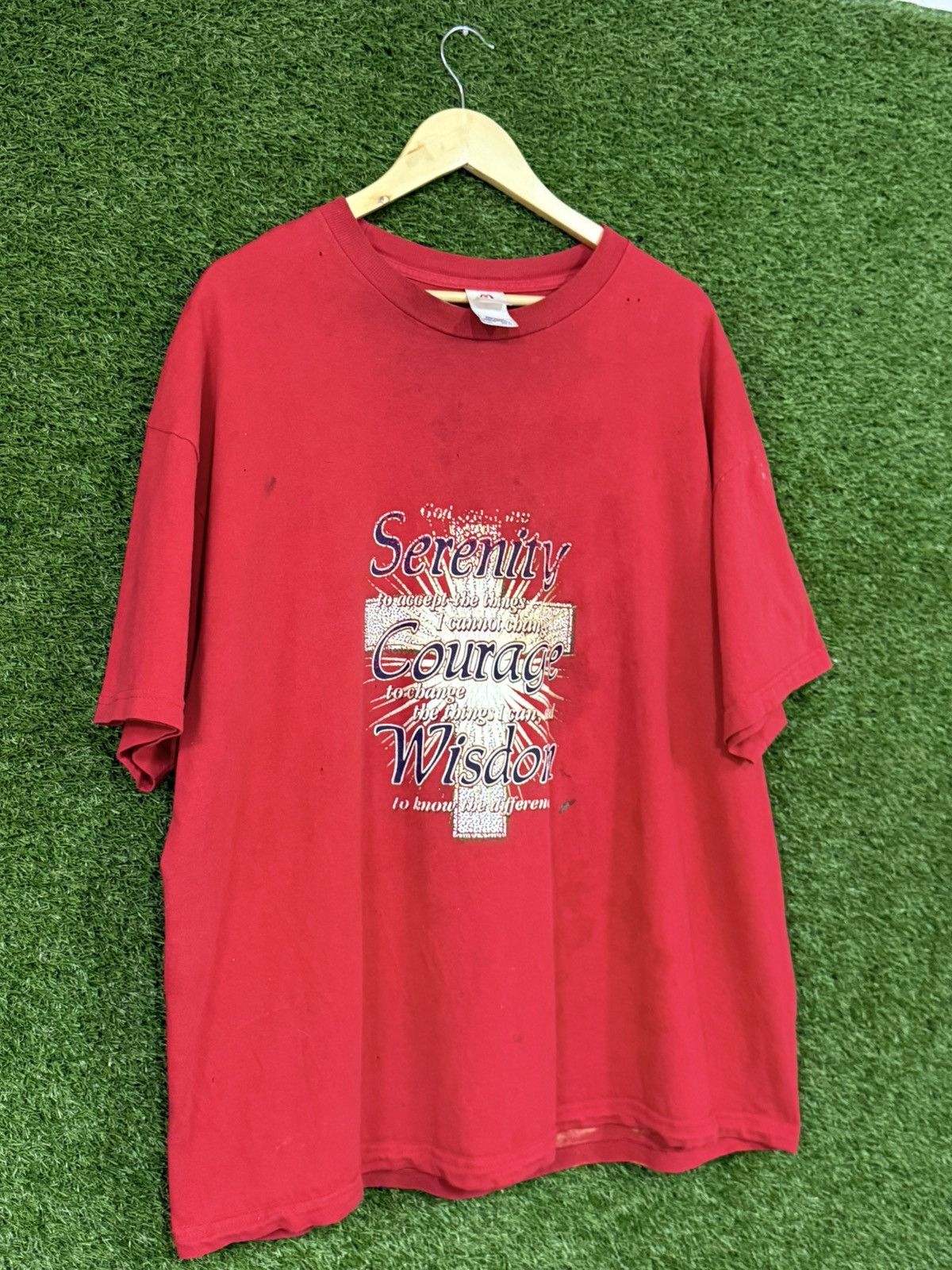 Vintage Vintage Thrashed Christ Cross Bible Lord Tee Red 2XL XXL Size US XXL / EU 58 / 5 - 3 Thumbnail