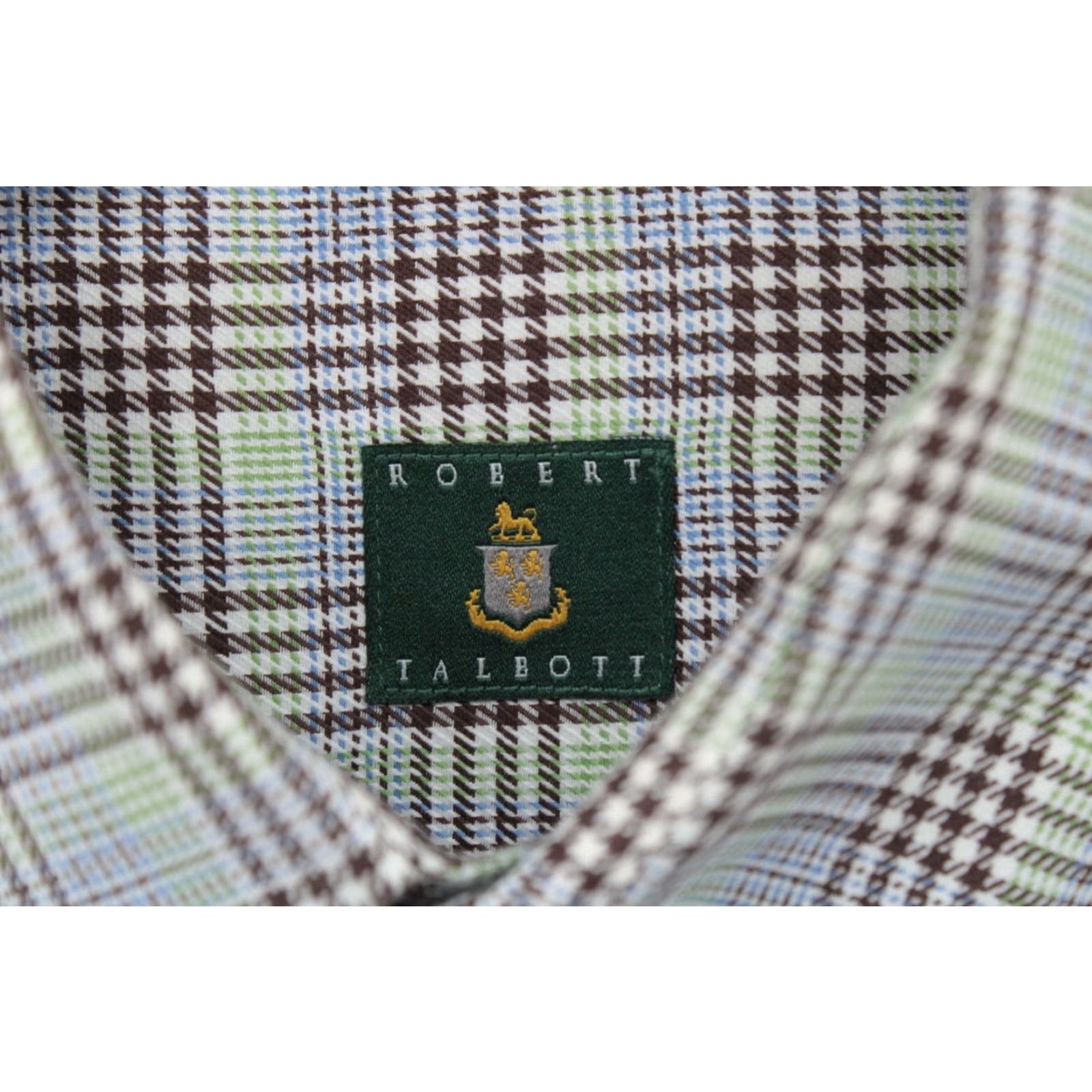 Robert Talbott Robert Talbott Shirt Mens Large Brown Houndstooth Plaid Long Sleeve Workwear Button-Up Casual Formal Business Mens Size US L / EU 52-54 / 3 - 7 Thumbnail