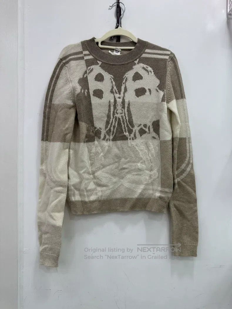 Hermes Cashmere knit sweater with beige and camel color co