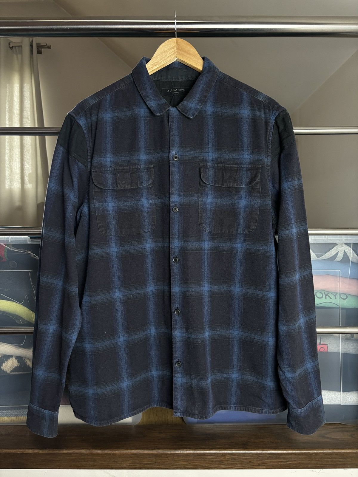 Allsaints AllSaints Checkered Flannel Overshirt Shirt Workwear Size US XL / EU 56 / 4 - 1 Thumbnail