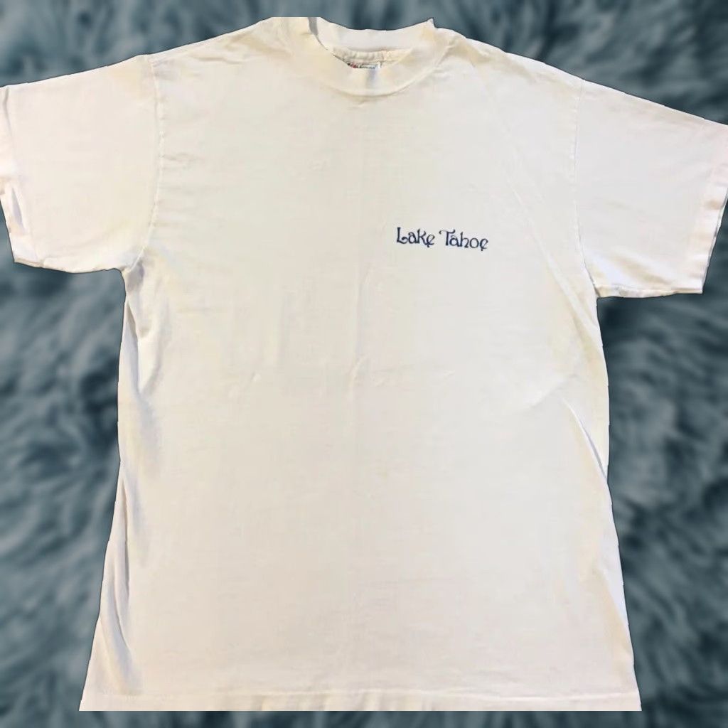 Vintage VINTAGE Lake Tahoe Faded Shirt S USA California Snowboard Ski Skate Grunge 90s Shirt Mens White Sun 90s Size US S / EU 44-46 / 1 - 1 Thumbnail