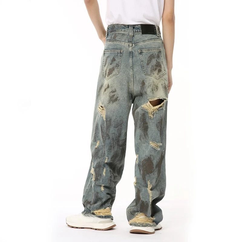 Japanese Brand × Vintage Hole Denim Ripped Jeans Size US 33 - 4 Thumbnail