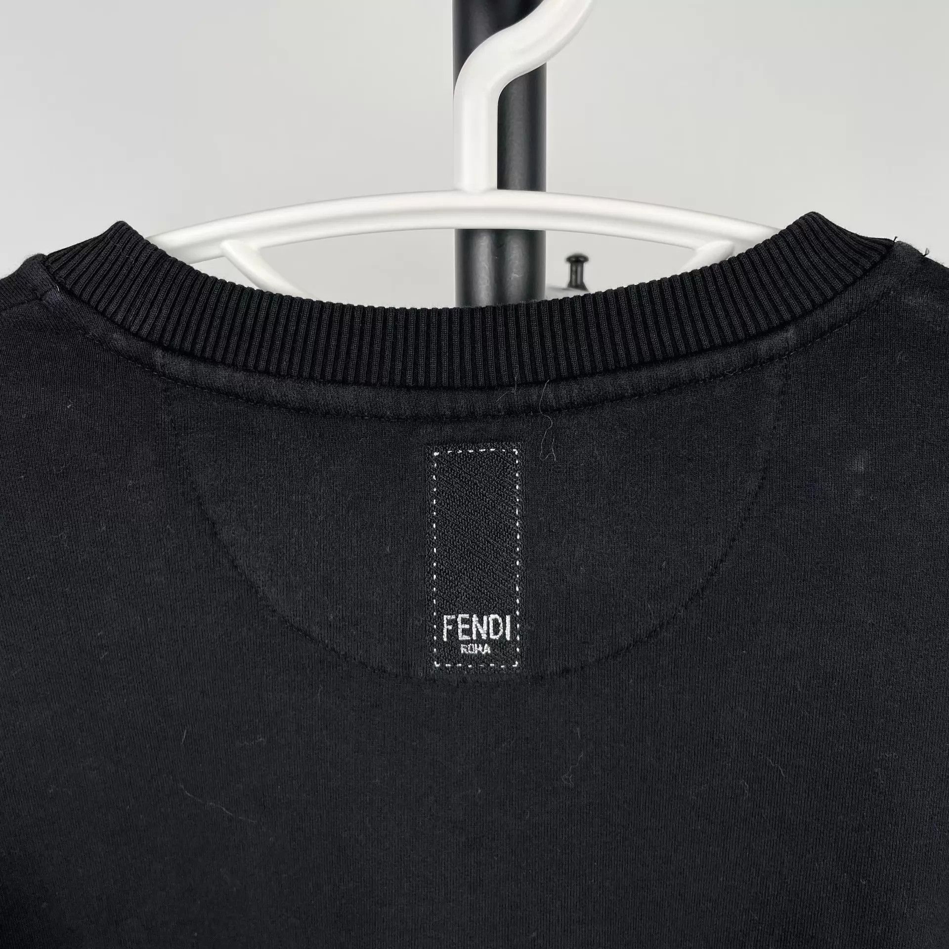 Fendi FENDI Chest Logo Black L Cotton Sweatshirt Size US L / EU 52-54 / 3 - 3 Thumbnail