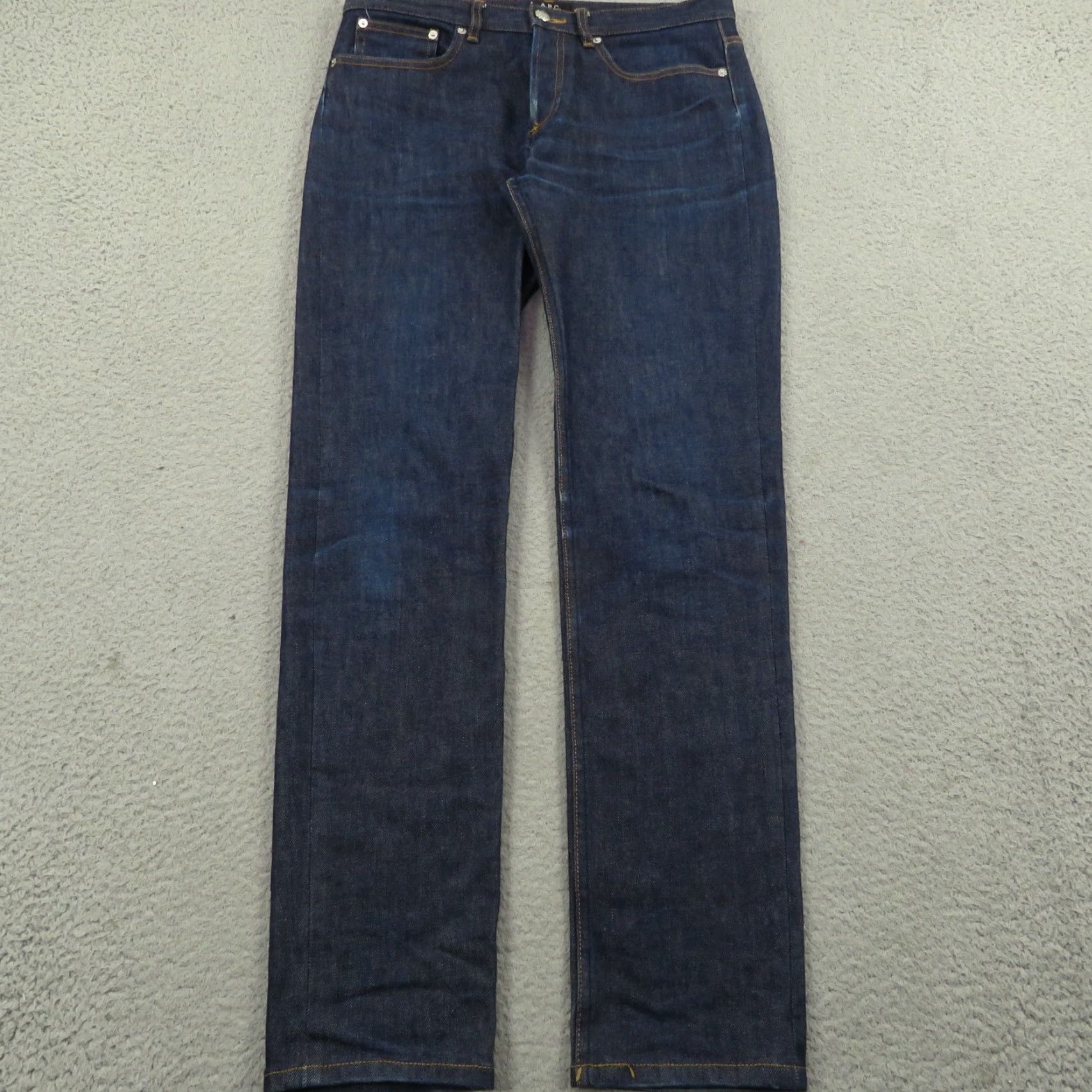 Denime APC Jeans Mens 31 Petit Standard Dark Raw Indigo Denim Blue Slim 32x32 5-Pocket Jeans Womens? Size US 31 - 6 Thumbnail