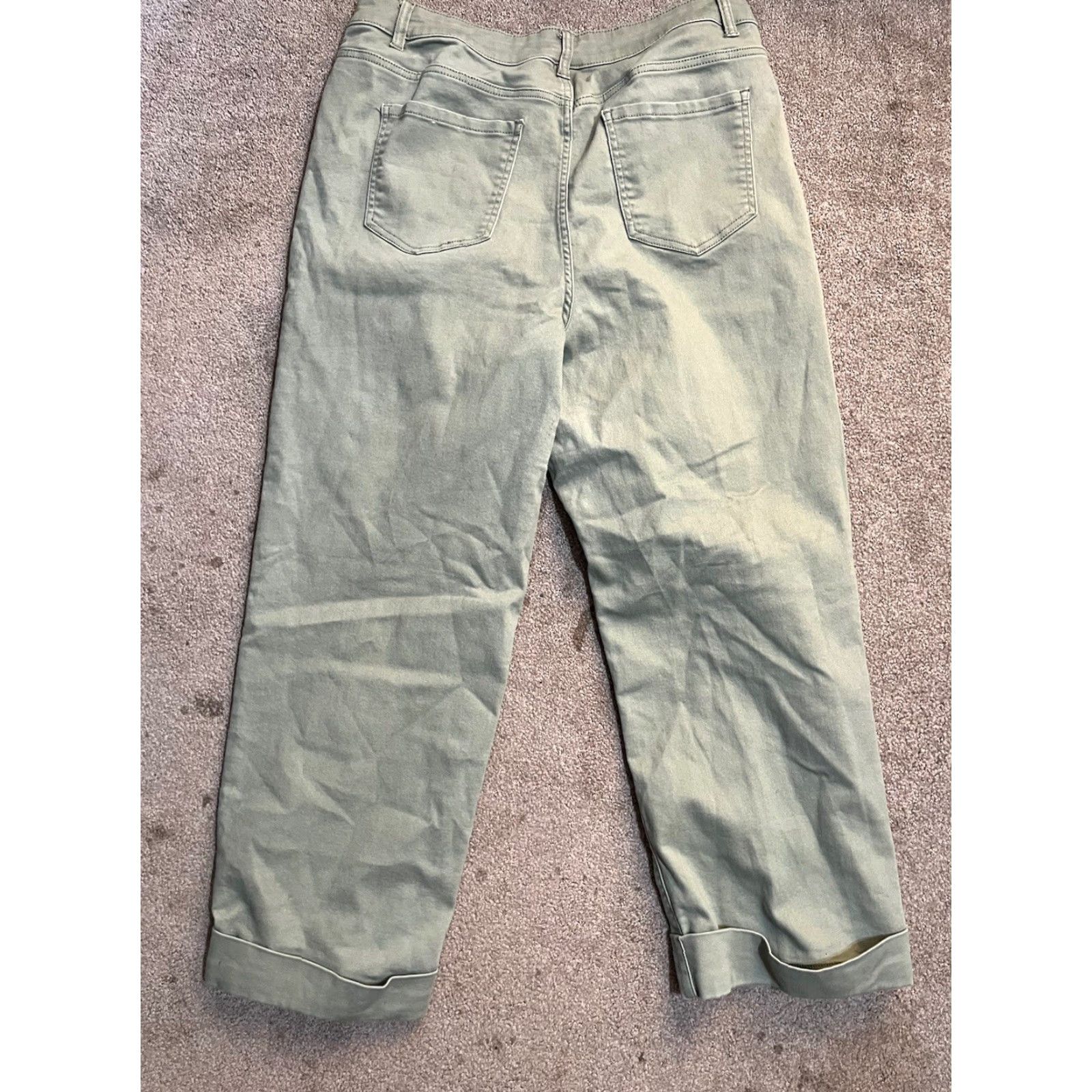 Vintage Womens D Jeans Skinny Mid Rise Stretch Green Cotton Blend Solid Jeans 16 Size 38" / US 16 / IT 52 - 3 Thumbnail
