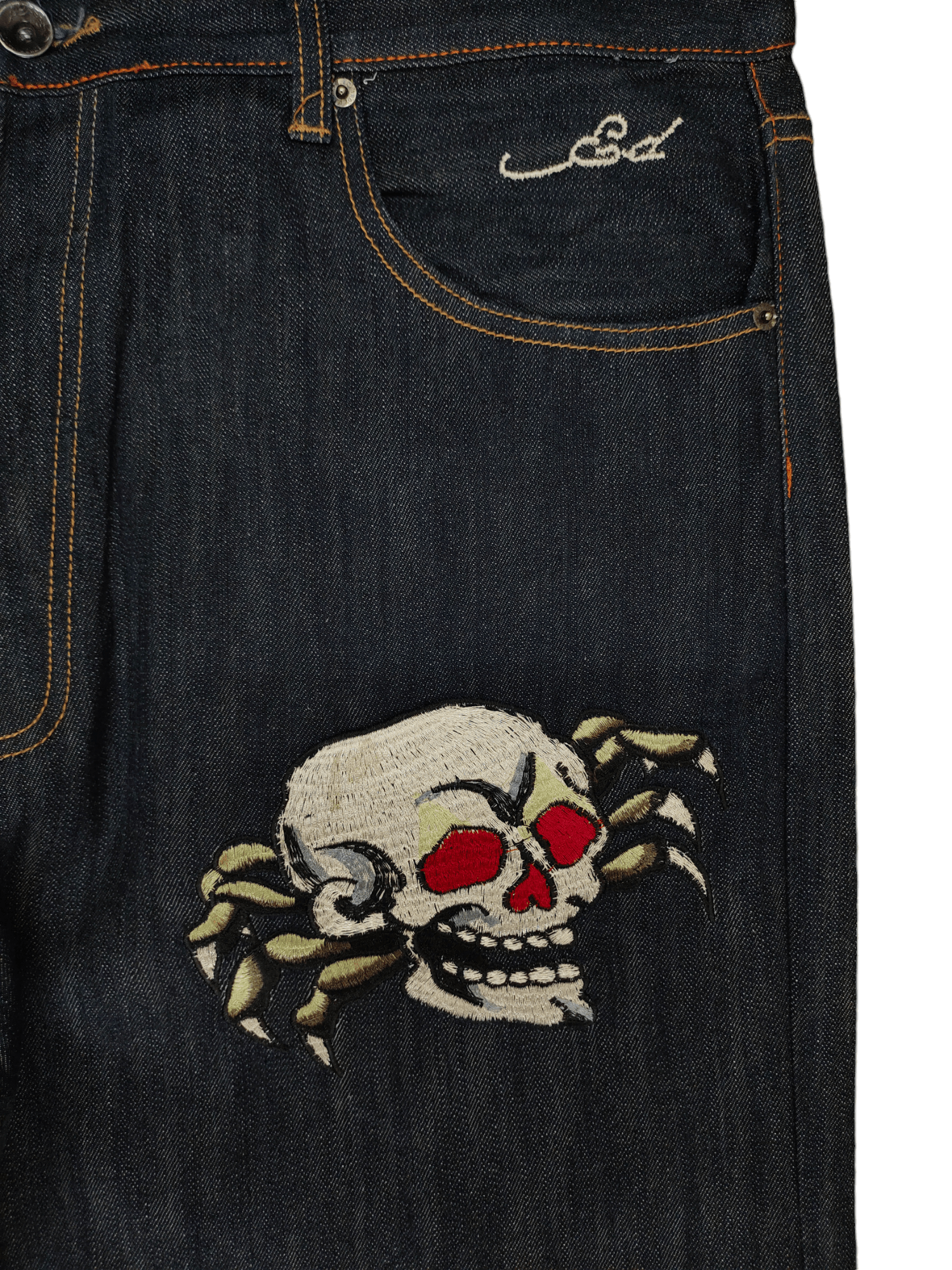Ed Hardy Vintage Y2k Ed Hardy Lot 2008 Skulls Embroidered Denim Jeans Size US 42 / EU 58 - 6 Thumbnail