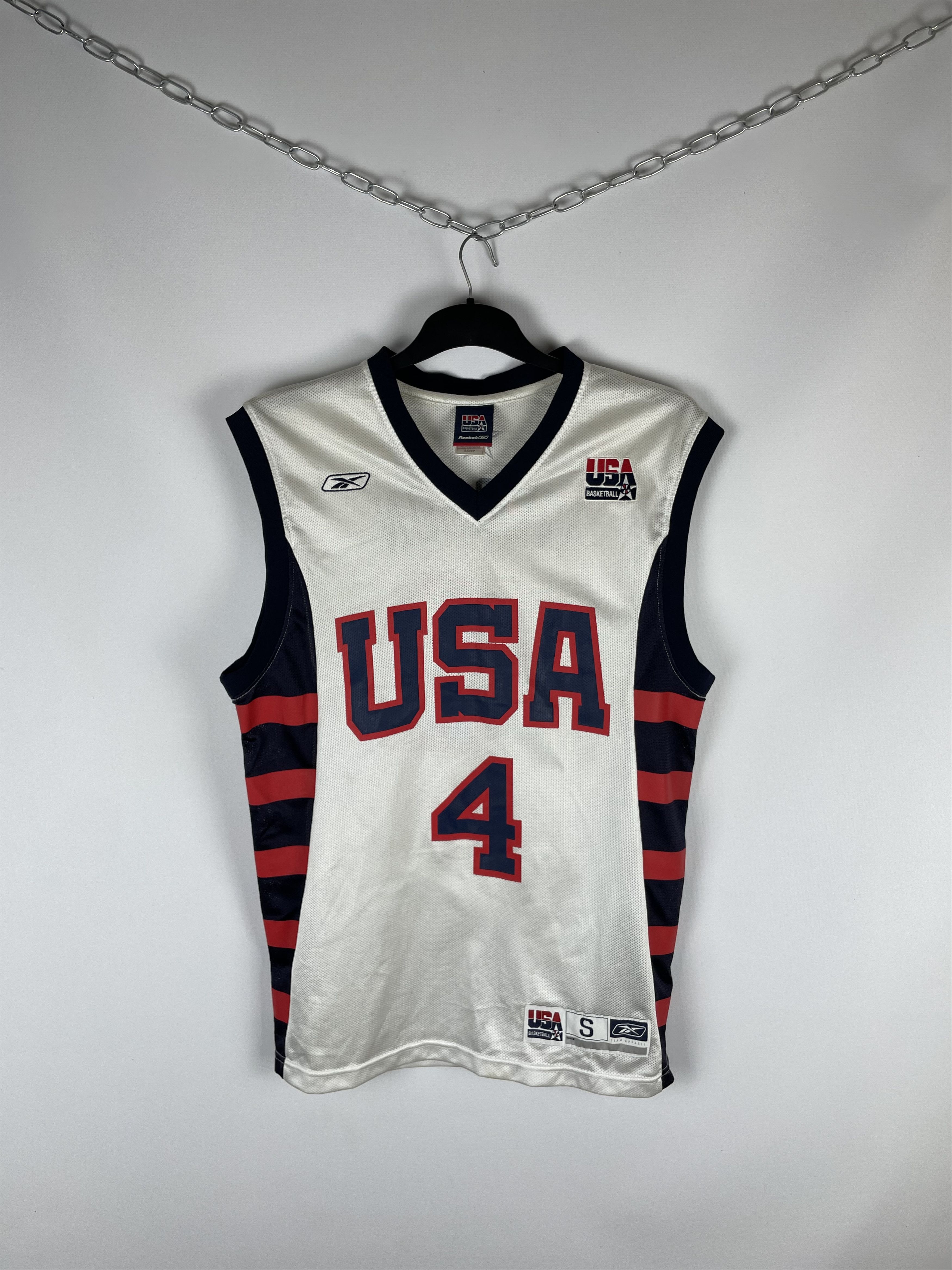 USA REEBOK IVERSON 4 NBA BASKETBALL JERSEY Y2K 90s