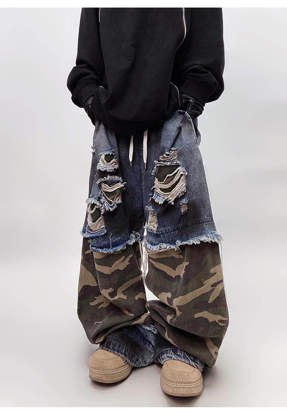 Japanese Brand Patchwork Distressed Camo Cargo Pants Size US 30 / EU 46 - 8 Thumbnail