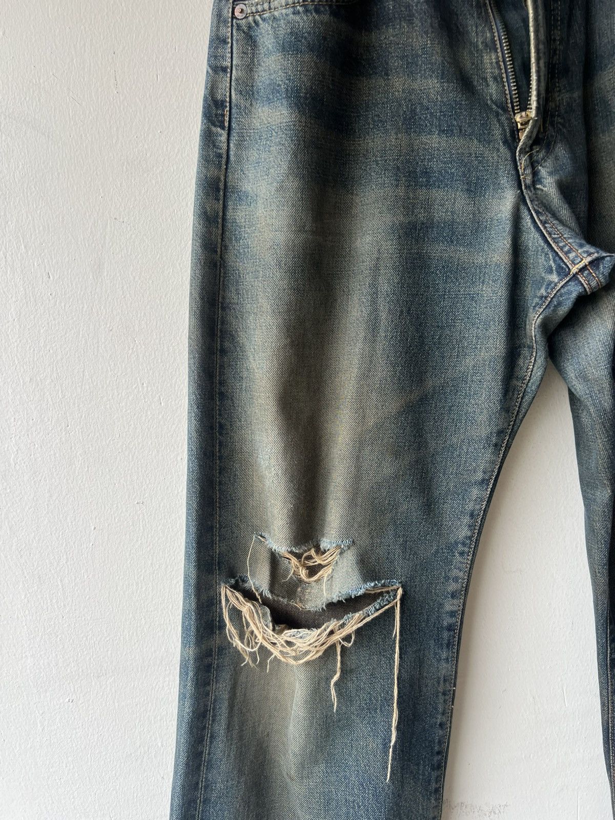 Edwin Vintage Y2K 2000s Edwin Aging Dirty Mud Denim Selvedge Jeans Size US 29 - 11 Thumbnail