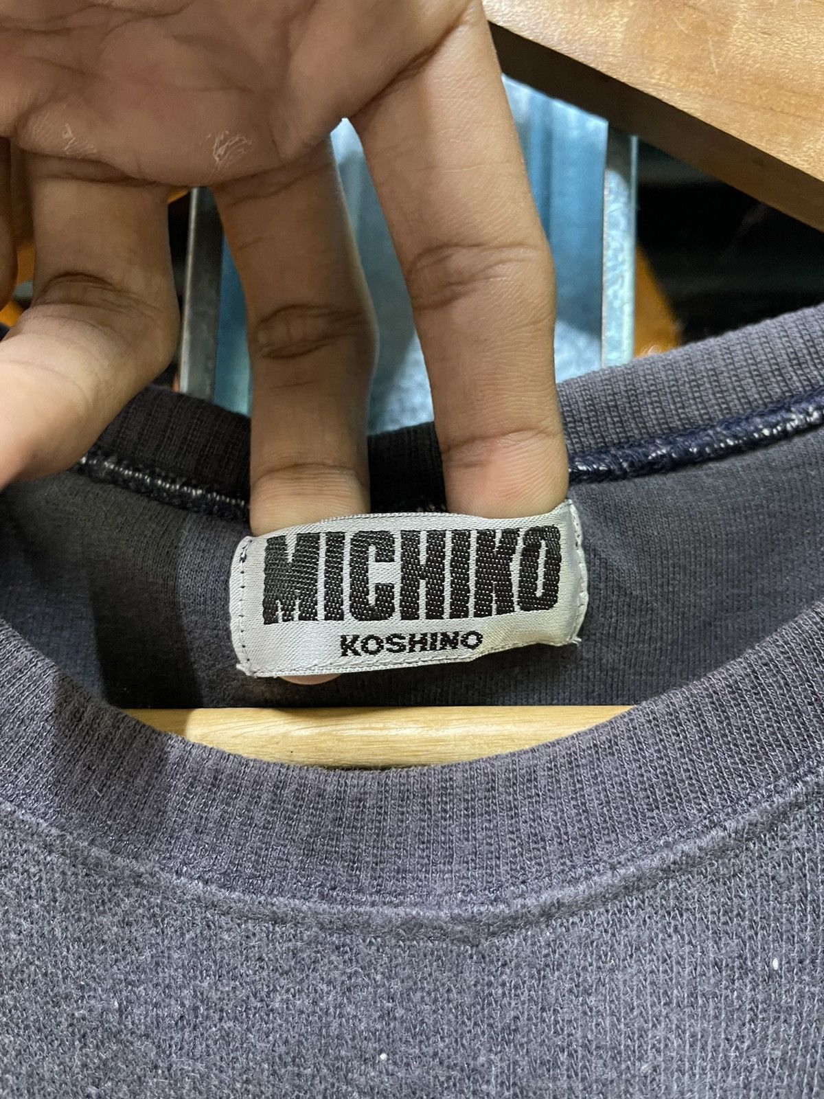 Michiko Koshino London × Vintage Vintage Michiko London Koshino Sweatshirt Black/Yellow Logo Size US L / EU 52-54 / 3 - 8 Thumbnail