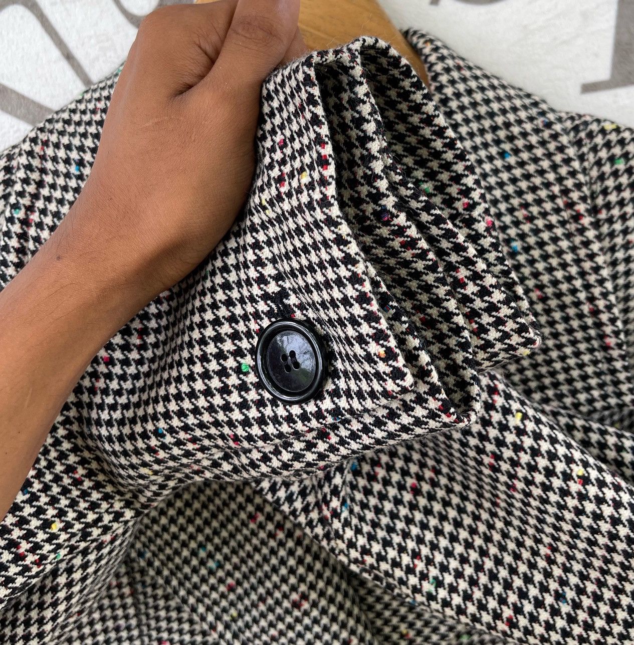 Yves Saint Laurent 🔥A/W 1980 YVES SAINT LAURENT WOMEN'S HOUNDSTOOTH JACKET Size M / US 6-8 / IT 42-44 - 18 Thumbnail