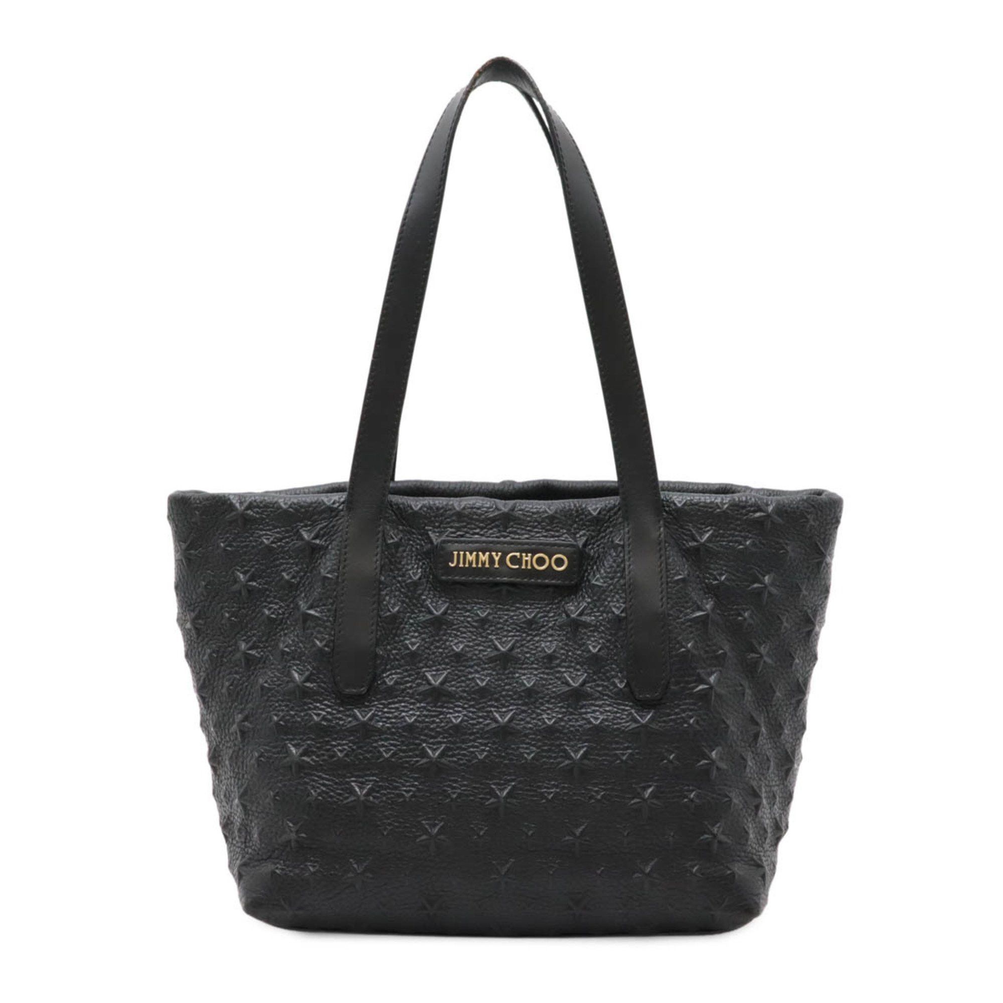 Jimmy Choo Pimlico Pimlico Star Embossed Tote Bag Shoulder Leather Black, Women's
