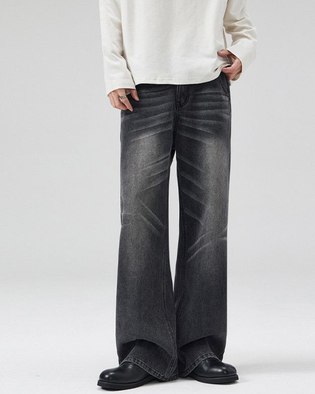 Japanese Brand Retro men's wide-leg loose straight cleanfit flared jeans Size US 32 / EU 48 - 1 Thumbnail