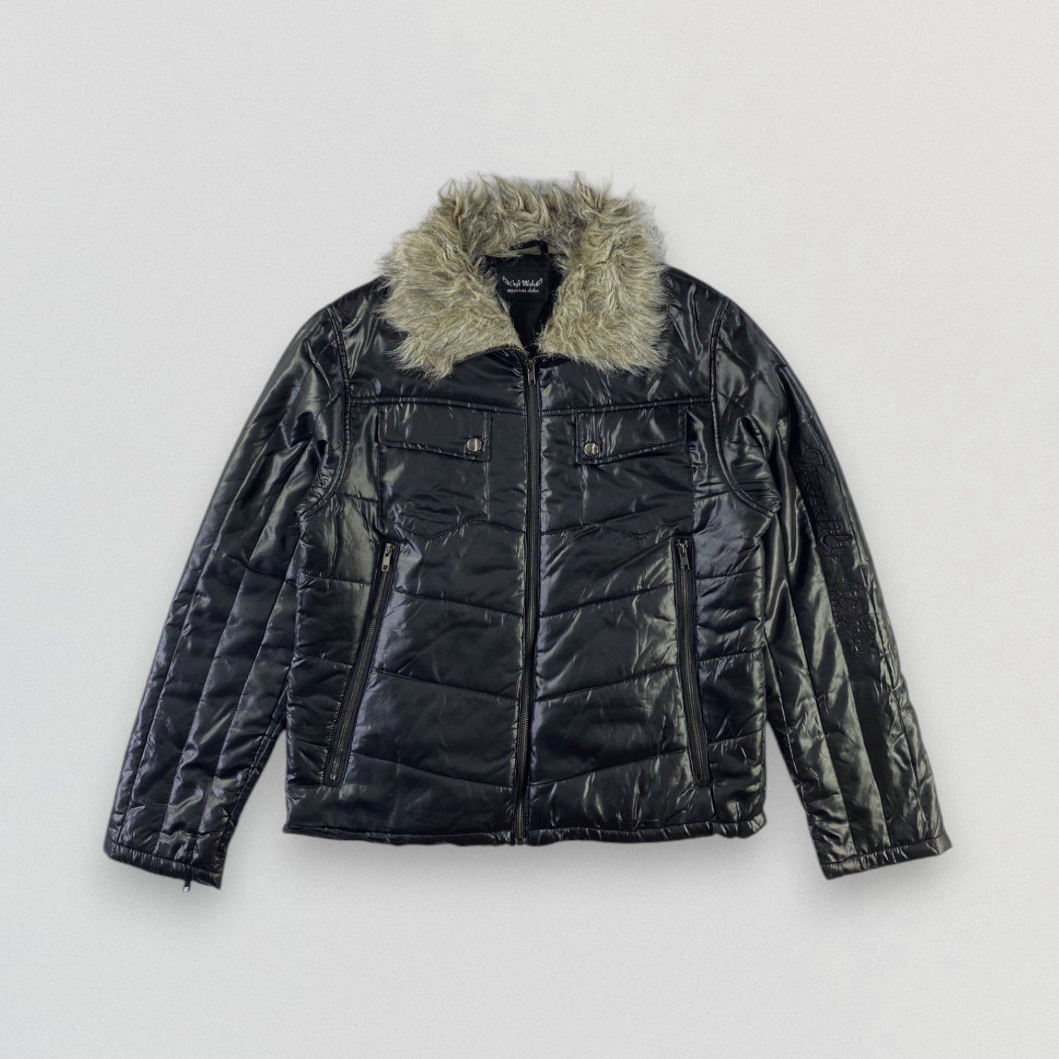 Vintage Japanese Brand Jacket Faux Fur Jacket Puffer Jacket
