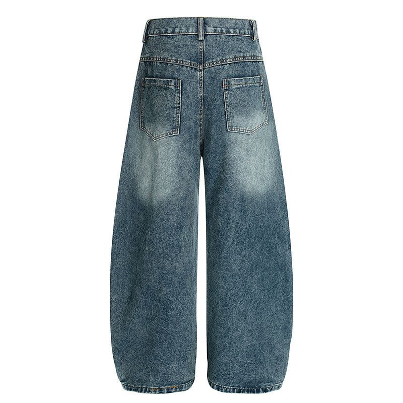 Jean Retro dachshund embroidered washed curved jeans for men Size US 34 / EU 50 - 2 Thumbnail