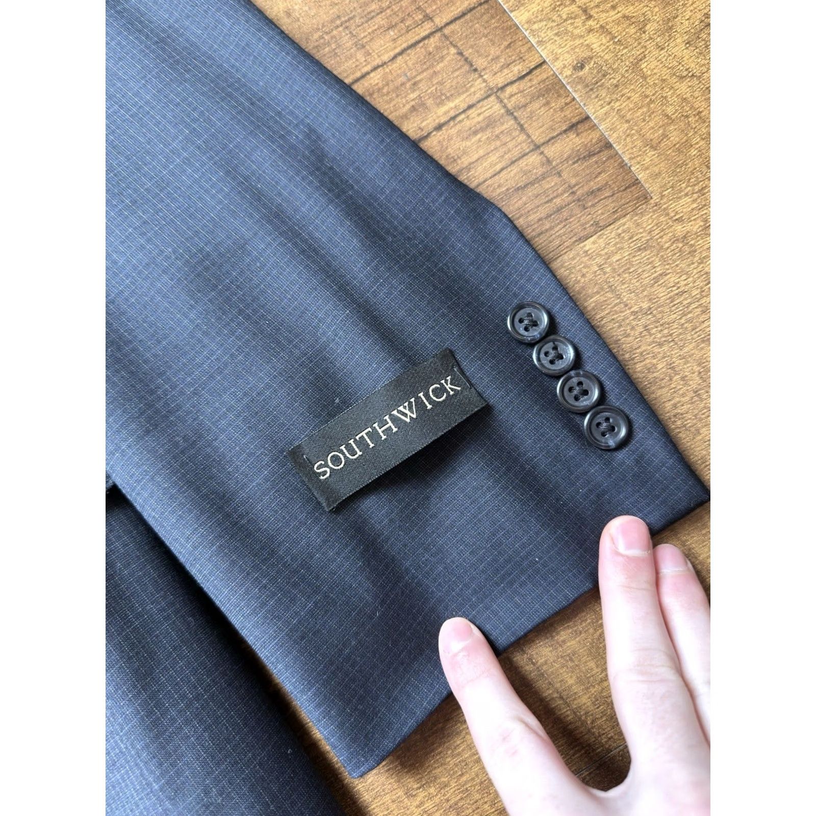Southwick VINTAGE Southwick Suit Mens 41 Blue VTG Men 41L Blazer Unhemmed Trousers Check NEW Size US 35 - 5 Thumbnail