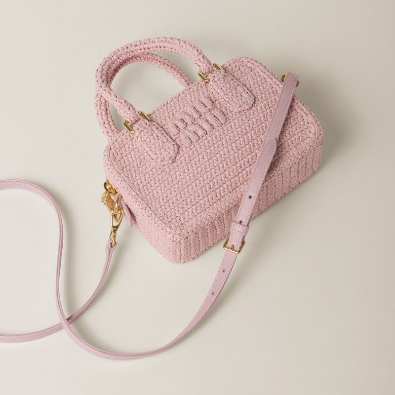 Miu Miu o1B3y1r0426 Size: OS / Crochet Top-Handle Bag in Pink Size ONE SIZE - 3 Thumbnail
