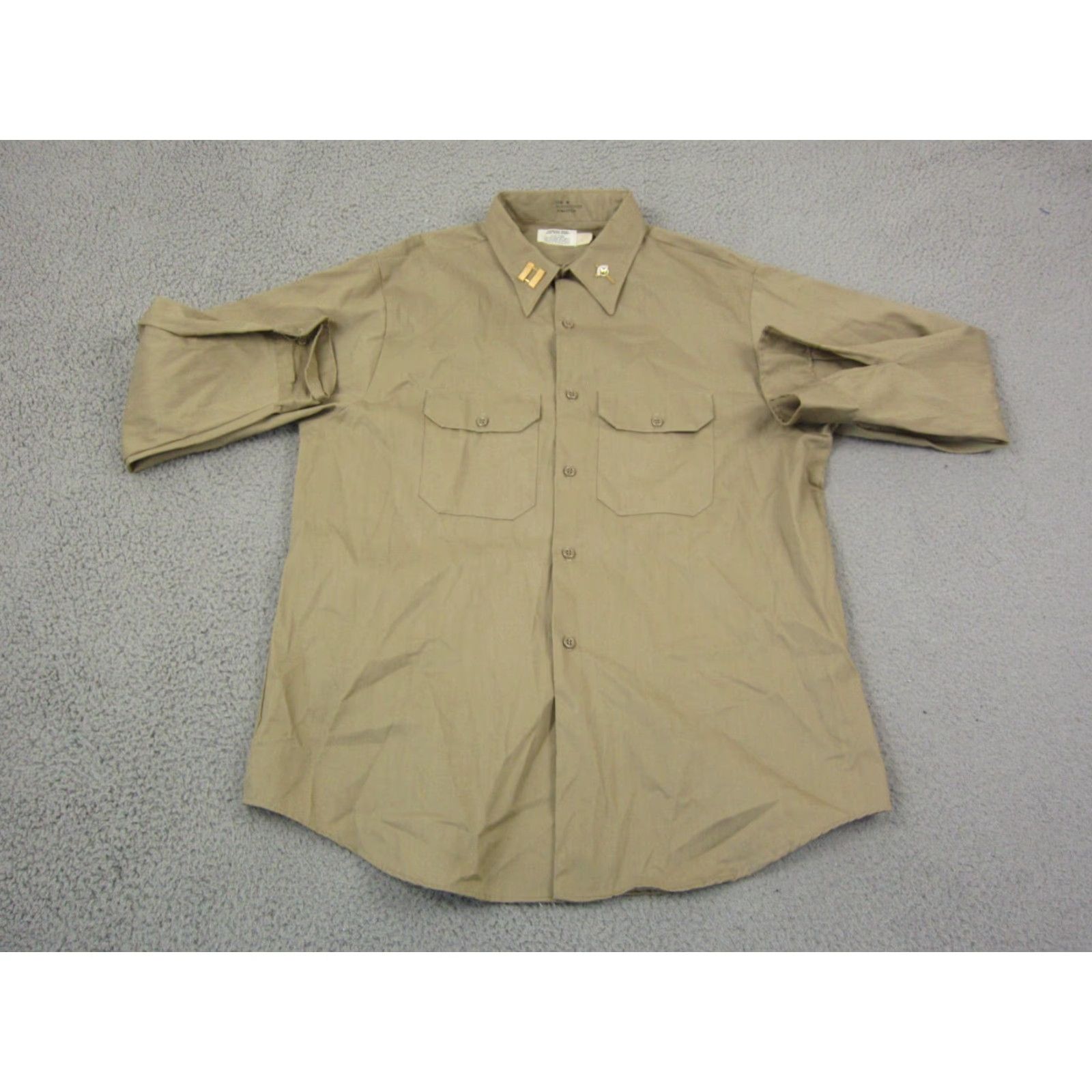 Vintage VINTAGE Work Shirt Mens M Brown 60s 70s Canvas Cotton Polyester Button-Up Collared Long Sleeve 70s Western Theme Mens Size US M / EU 48-50 / 2 - 2 Thumbnail