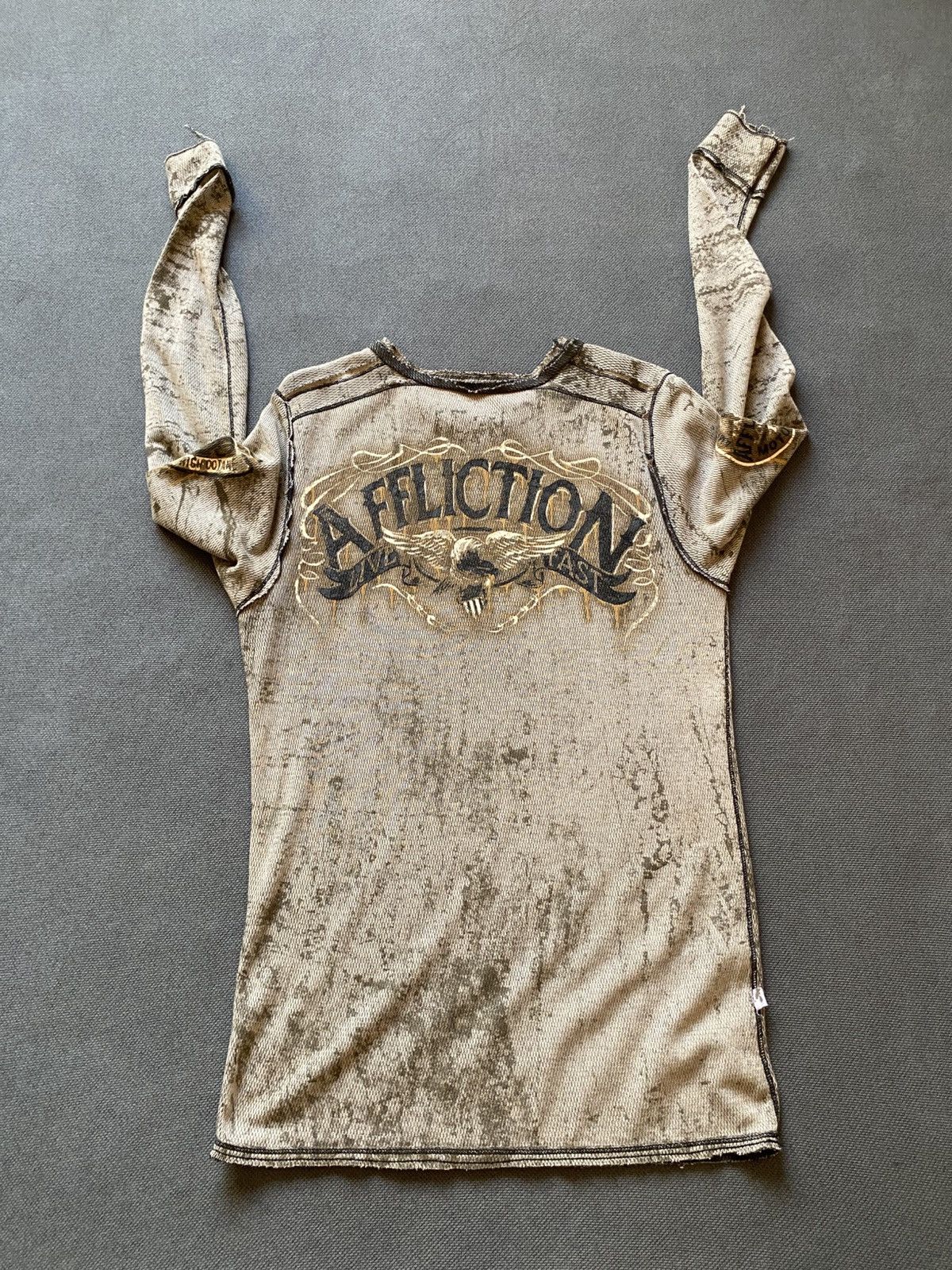 Affliction Vintage 00’s Affliction Reversible Thermal Longsleeve Tshirt Size US L / EU 52-54 / 3 - 4 Thumbnail