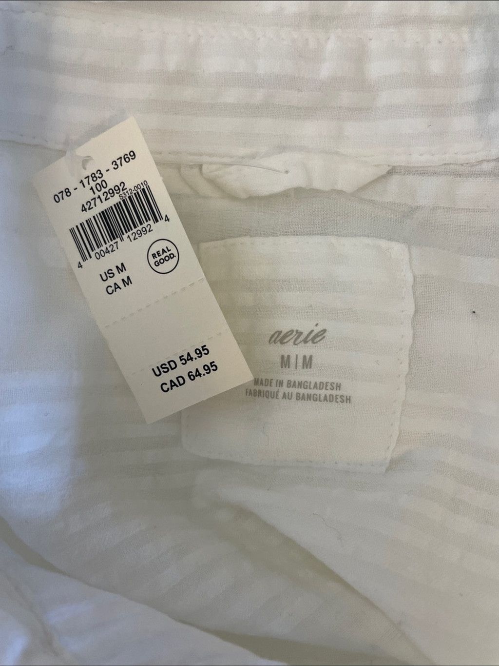 American Eagle Outfitters NWT Aerie Seersucker Oversized Cover-Up Button Down Shirt M Size M / US 6-8 / IT 42-44 - 9 Thumbnail