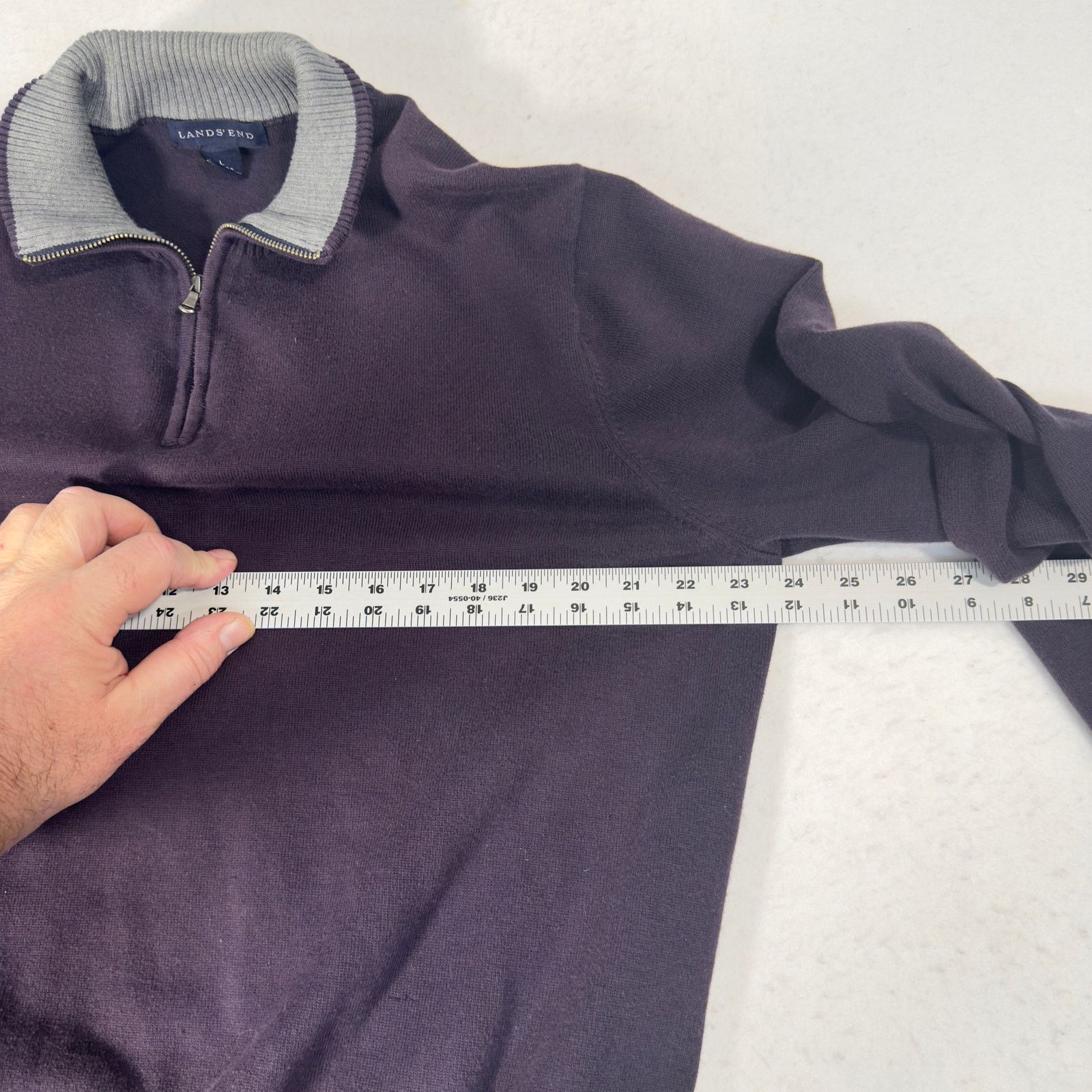 Lands' End Lands' End 100 Supima Cotton 1/4 Zip Sweater High Collar Size US L / EU 52-54 / 3 - 6 Thumbnail