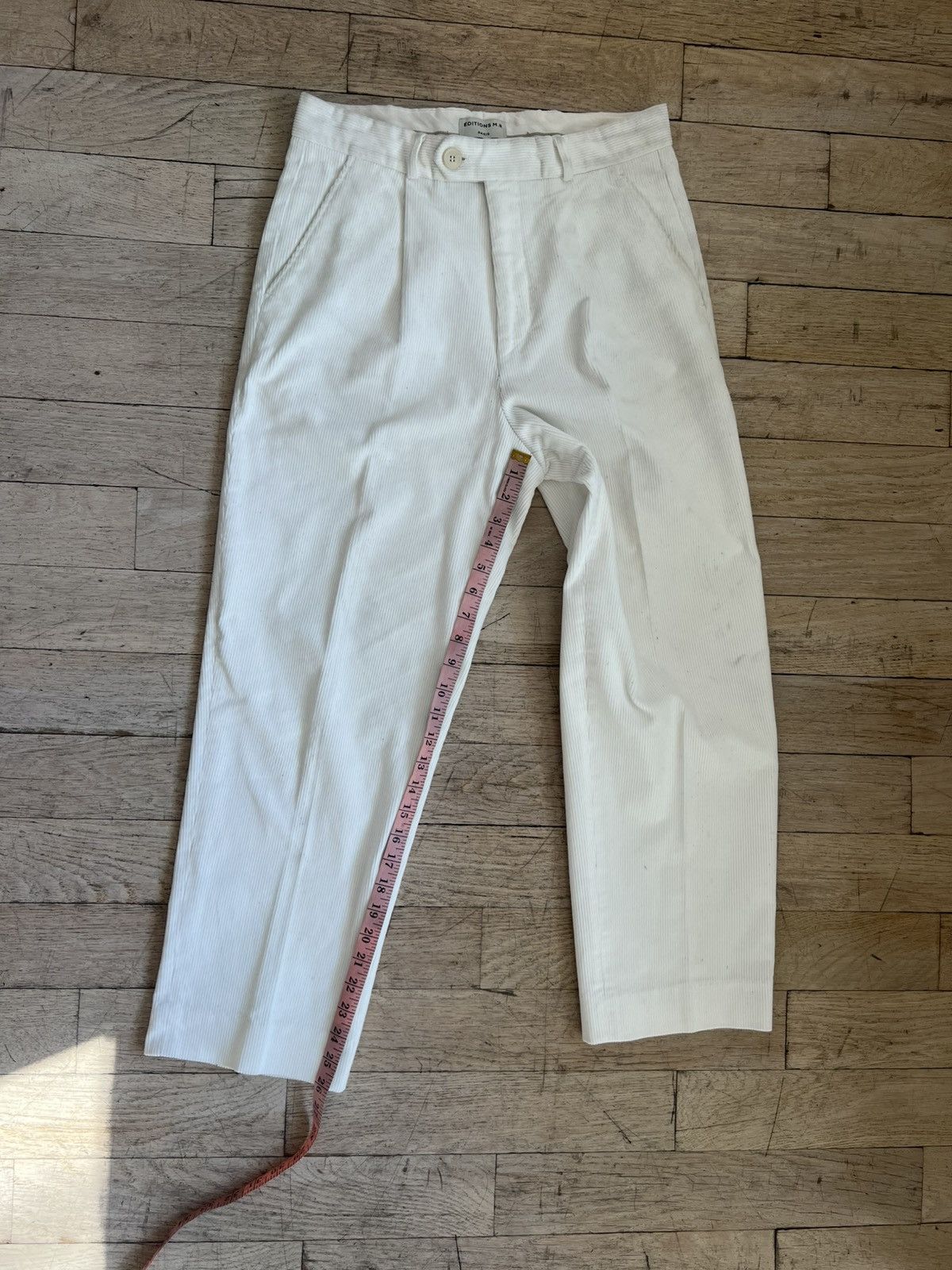 Editions M.R High Waist Pleated Corduroy Pants - White Size US 30 / EU 46 - 17 Thumbnail