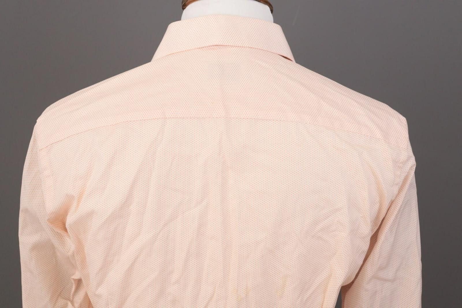 Eton Eton Slim Peach Poplin Printed Shirt Size 41 / 16 Size US M / EU 48-50 / 2 - 11 Thumbnail
