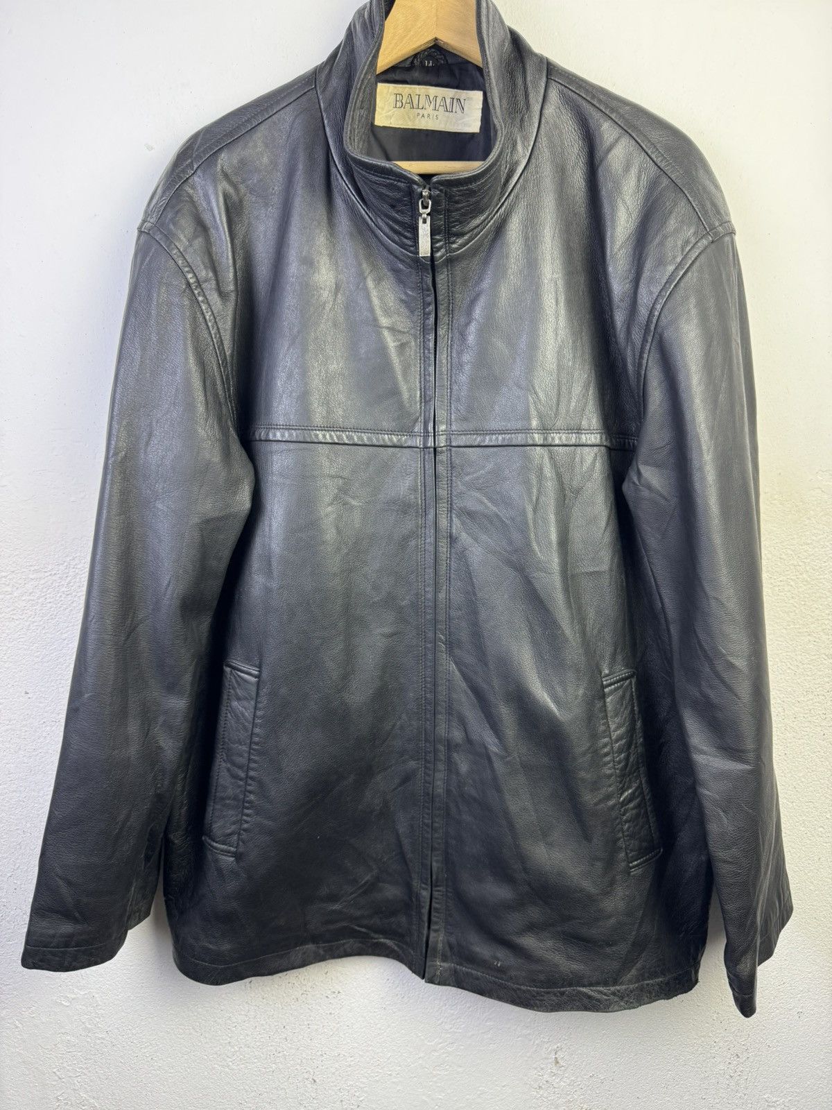 Vintage 1990s Balmain Paris Leather Jacket
