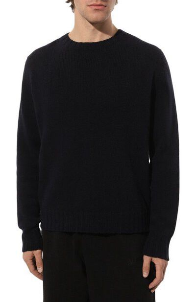 Palm Angels o1in1s0225 Q:1 / Curved Logo Sweater in Navy Blue/White Size US S / EU 44-46 / 1 - 3 Thumbnail