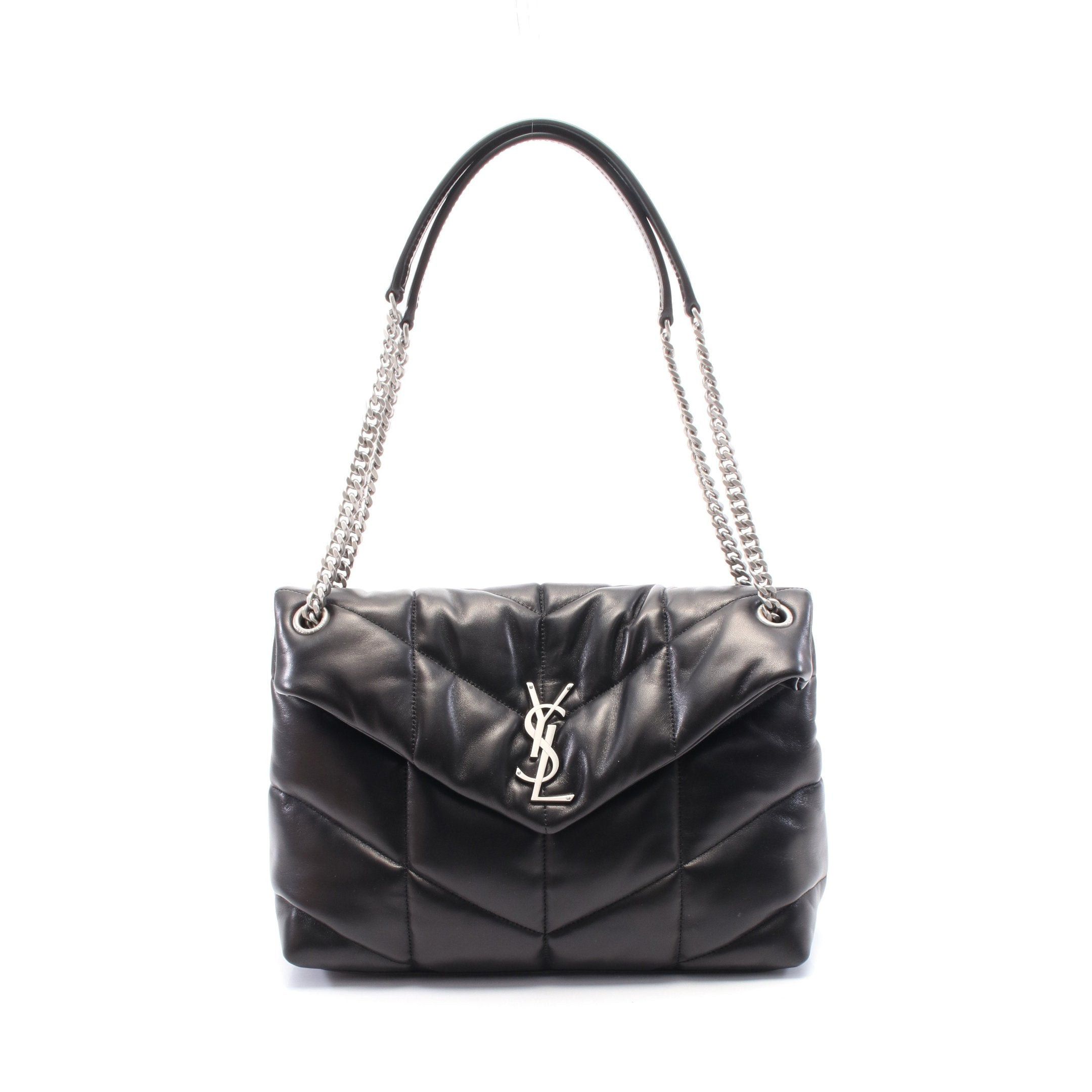 Yves Saint Laurent Yves Saint Laurent Lulu Puffer Chain Shoulder Bag Leather Black Size ONE SIZE - 1 Thumbnail