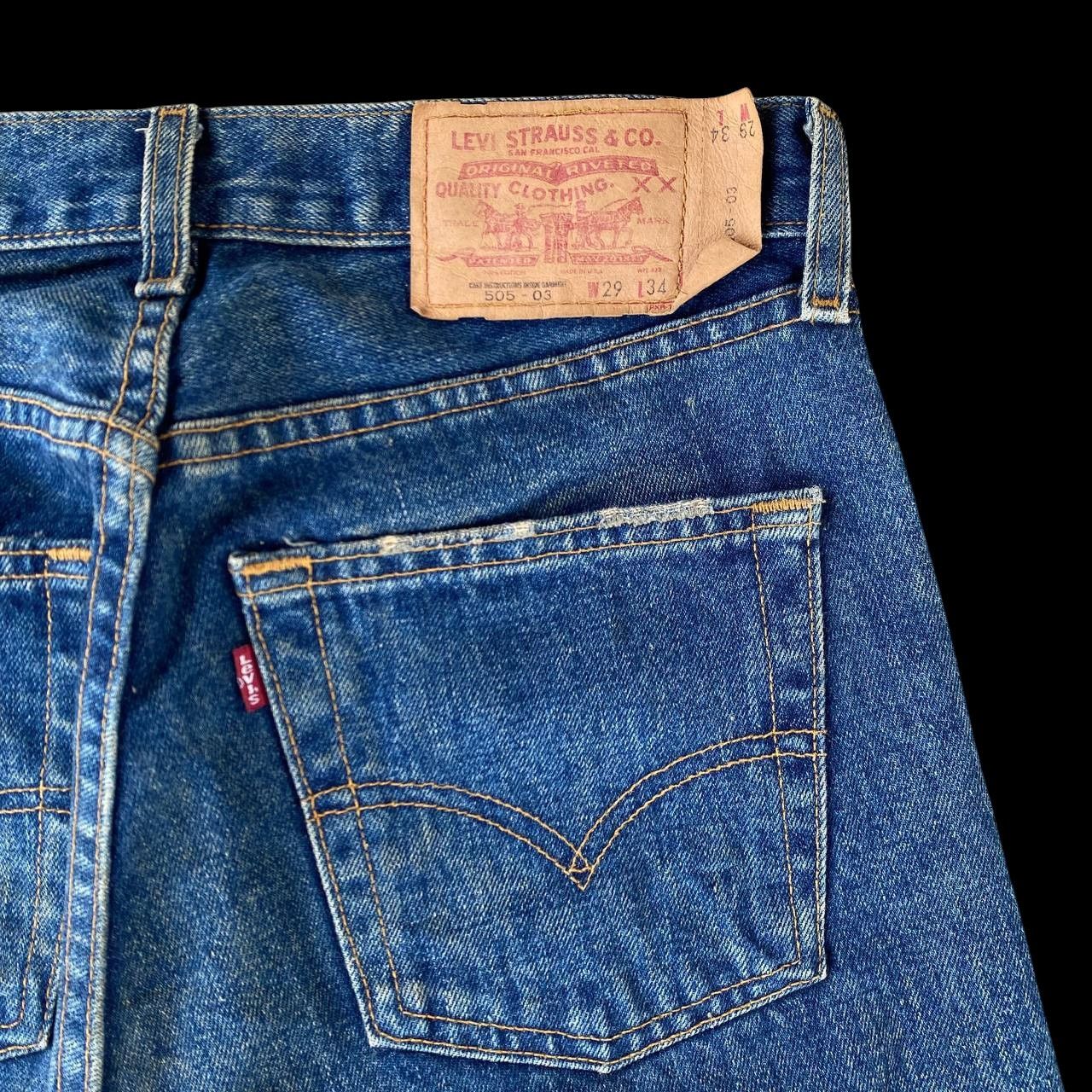 Levi's Vintage Clothing VINTAGE 00S LEVIS 505 BLUE RUSTY WASH W29X30"(J09-04) Size US 29 - 9 Thumbnail