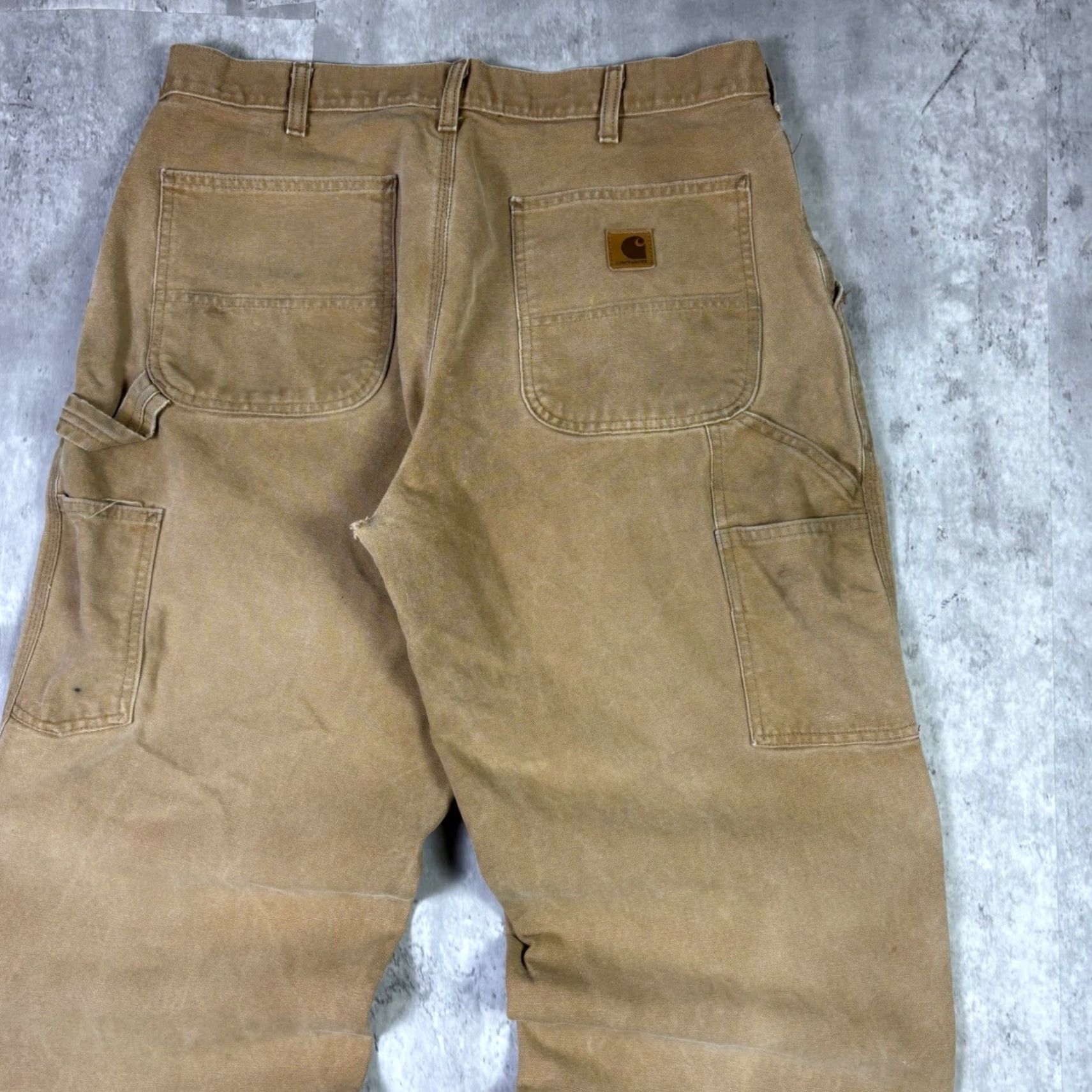 Carhartt VINTAGE Carhartt Mens Tan Canvas Carpenter Work Pants Double Knee Distressed Size 32x33 Mens Size US 32 / EU 48 - 7 Thumbnail