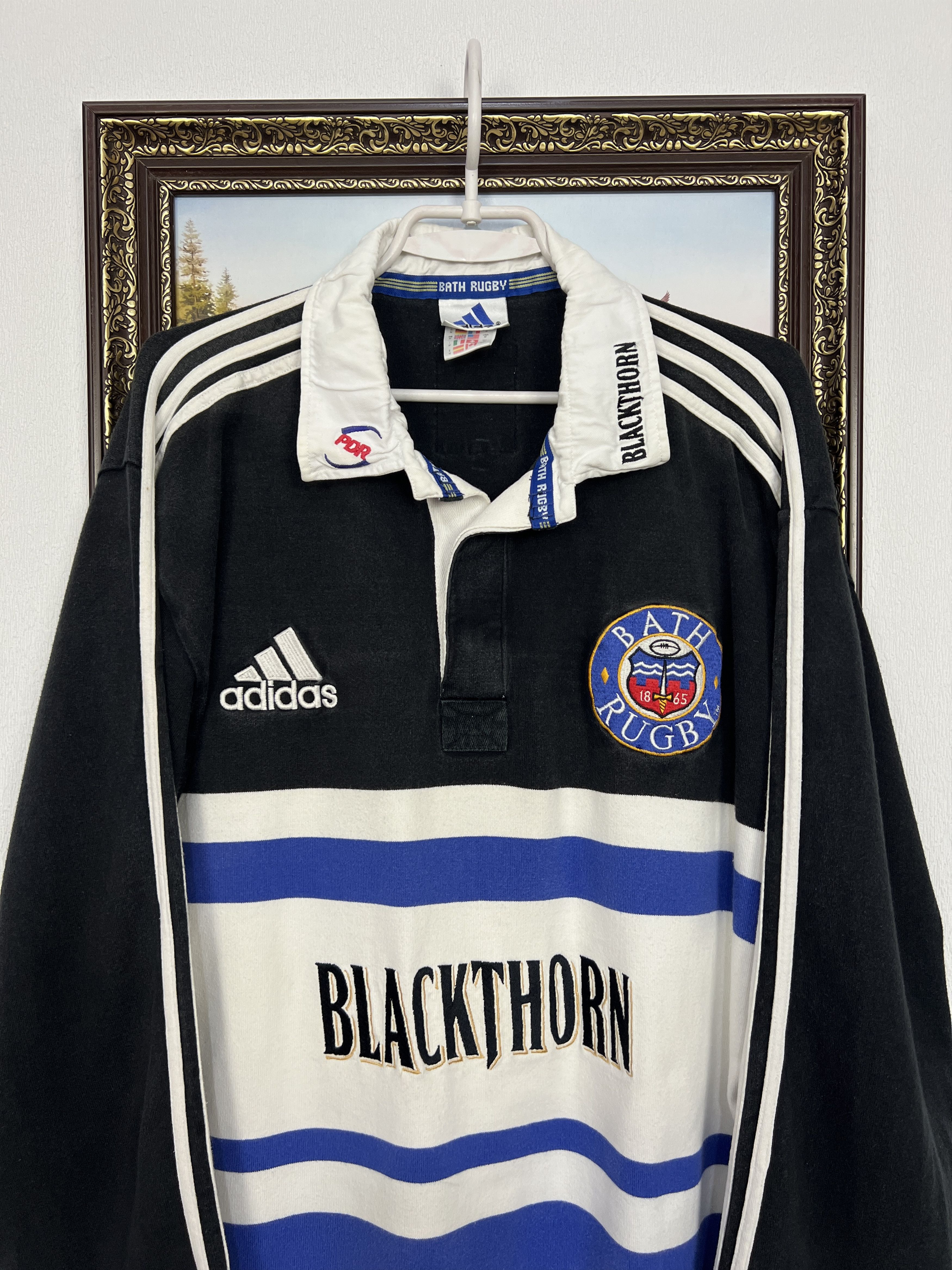 Adidas Vintage 90's Adidas Bath Rugby Union Long Sleeve Jersey Size US M / EU 48-50 / 2 - 2 Thumbnail