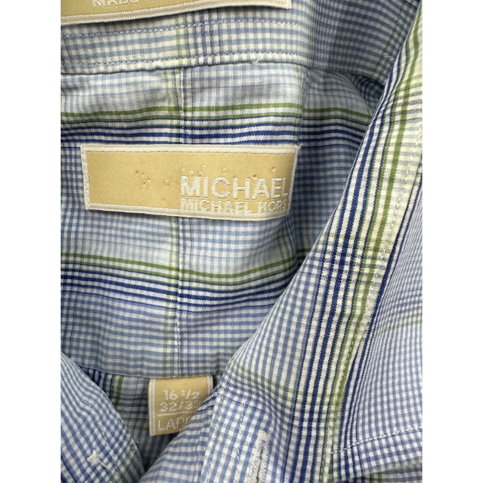 Michael Kors Michael Kors Shirt Mens Large 16 1/2 32/33 Plaid Button Up Long Sleeve Multicolor Button-Down Collar Mens Regular L Size US L / EU 52-54 / 3 - 5 Thumbnail