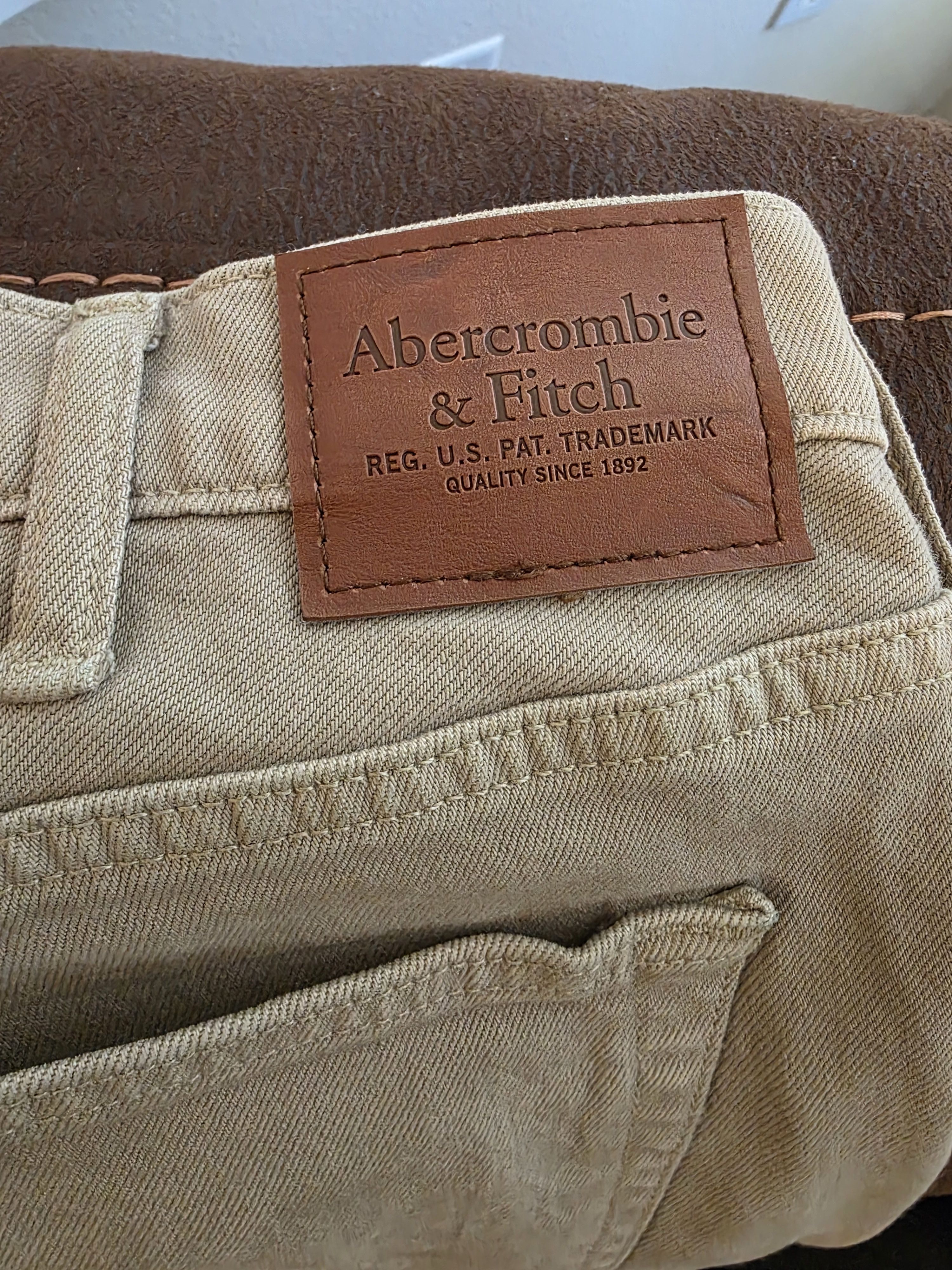 Abercrombie & Fitch A&F 90s Slim tan jeans Size US 38 / EU 54 - 3 Thumbnail