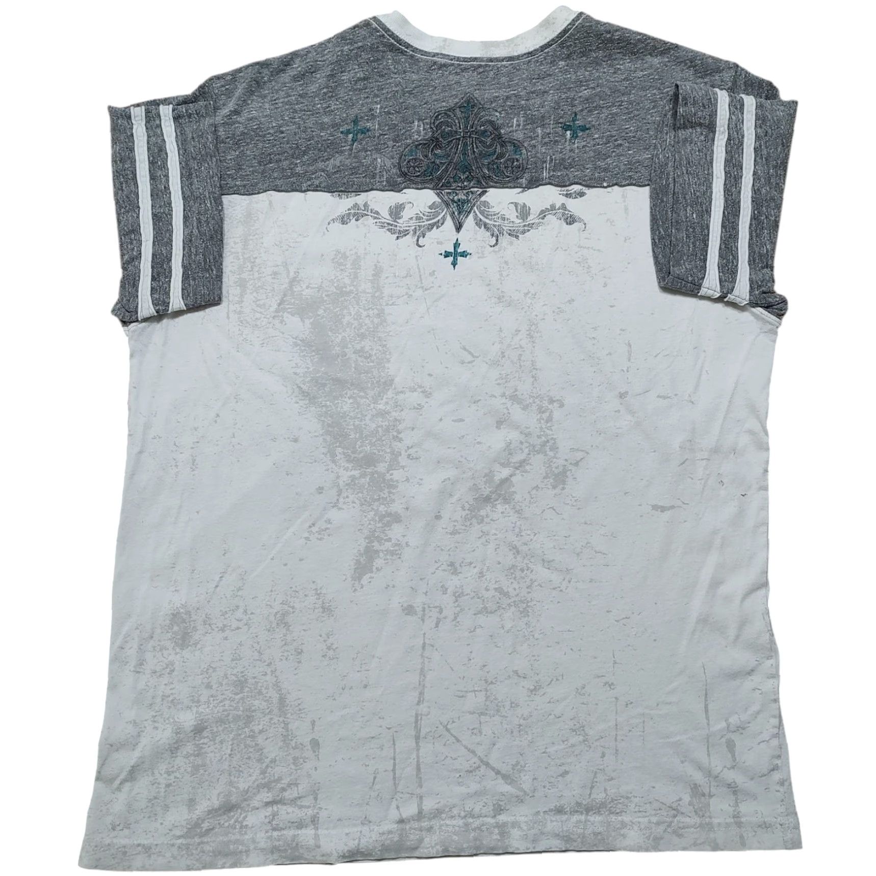 Affliction Affliction T-Shirt Mens XL Gray White Jersey Style Live Fast Size US XL / EU 56 / 4 - 2 Thumbnail