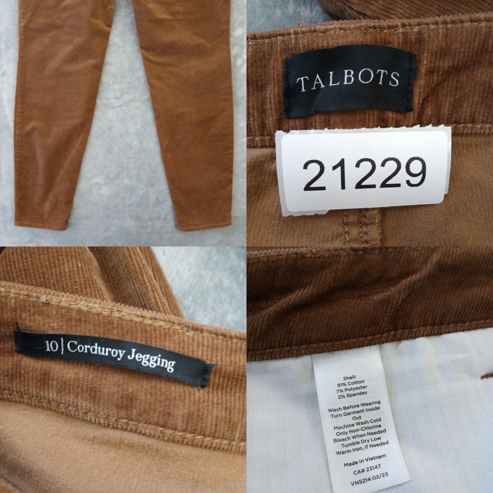 Talbots Talbots Corduroy Jegging Pants Womens Size 10 Brown Tapered 32x28 High Rise Jeans Pants Jegging Size 32" / US 10 / IT 46 - 8 Thumbnail