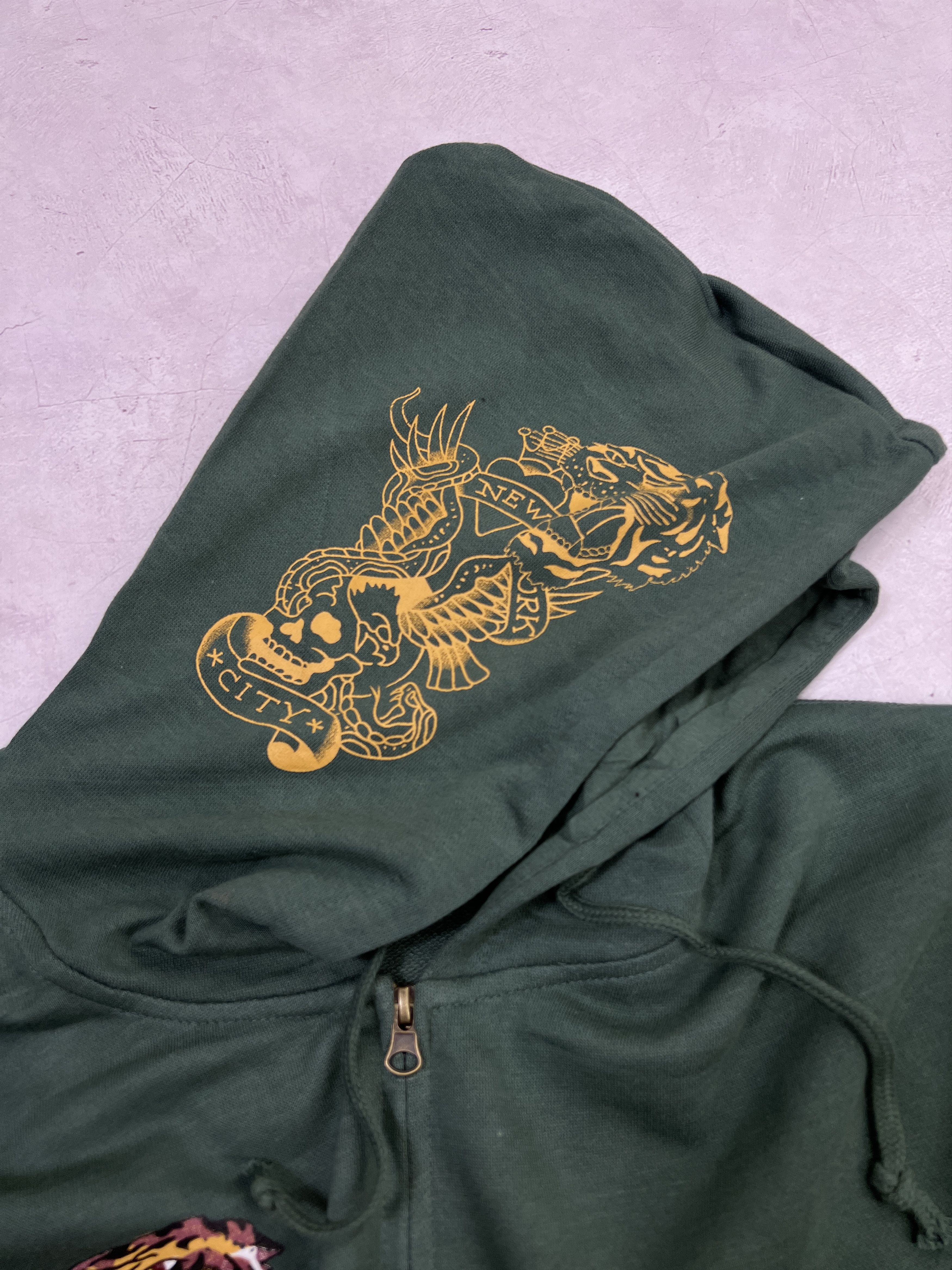 Ed Hardy Y2K Ed Hardy Zip Up Hoodie Christian Audigier Tiger & Skull Size US XL / EU 56 / 4 - 10 Thumbnail